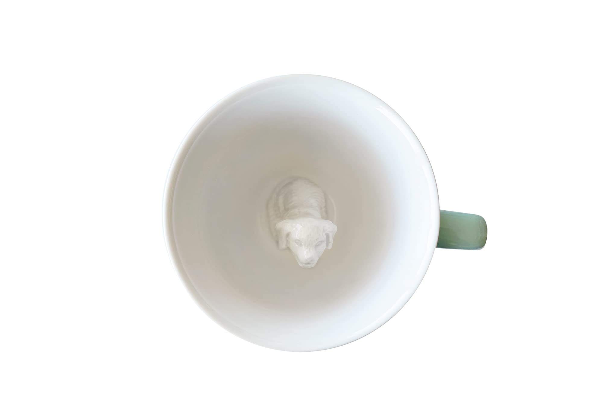 3D Hidden Dog Creature Ceramic Mug - 11oz Aqua Green Coffee & Tea Cup with Puppy Inside - Unique Gift for Dog Lovers, Birthday, Holiday & Housewarming - Perfect for Home, Office & Coffee Shop Use