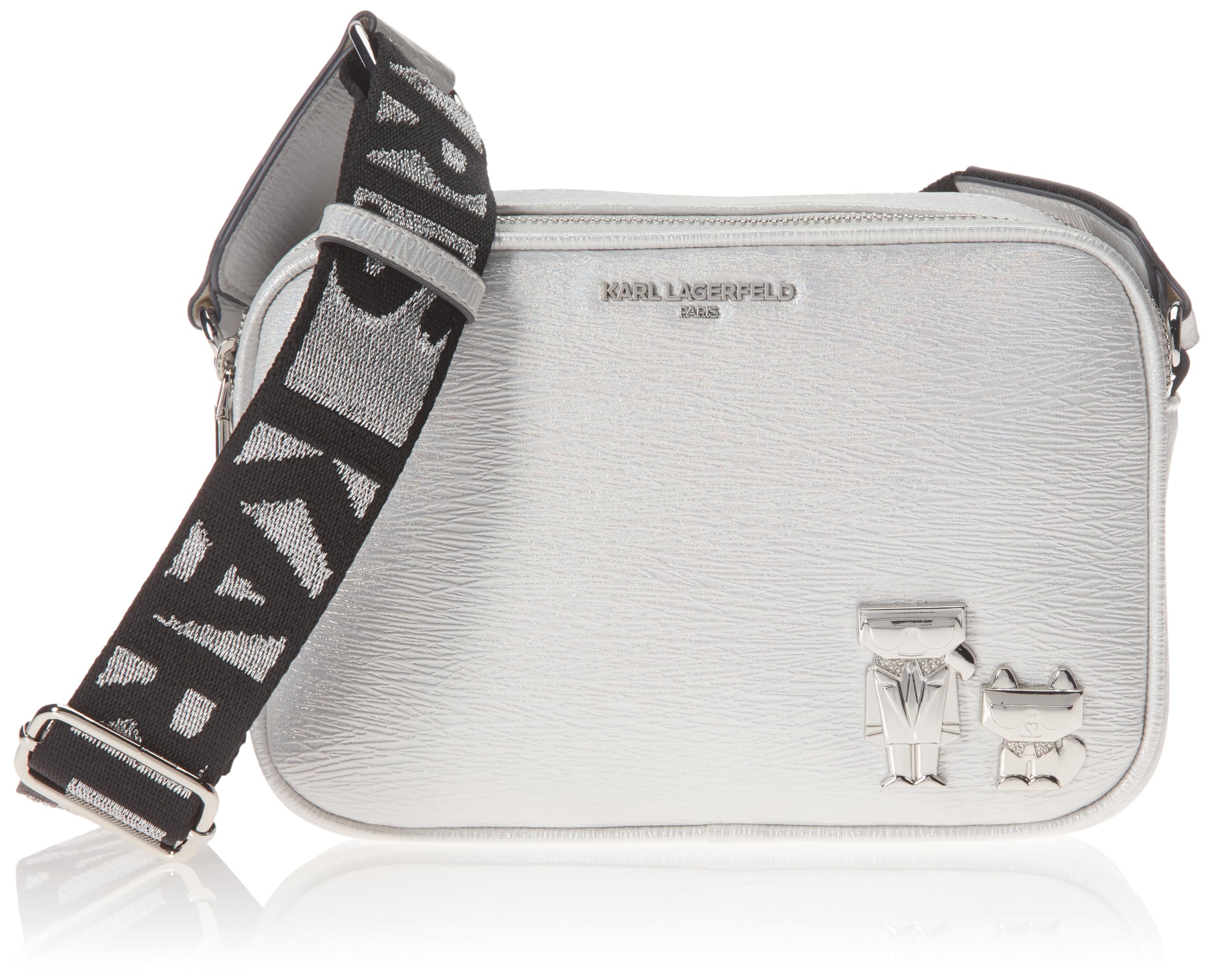 Karl Lagerfeld Paris Maybelle Crossbody Bag - Elegant Pearl & Silver Designer Purse for Women | Perfect for Evening Parties, Date Nights & Special Occasions