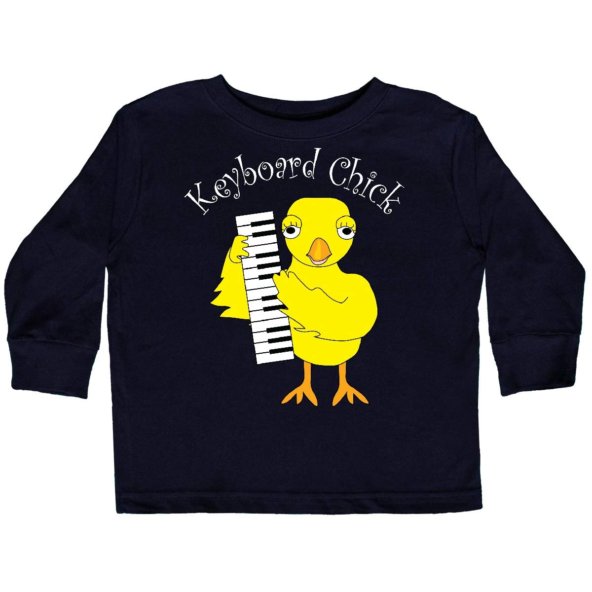 Inktastic Keyboard Chick White Text Toddler Long Sleeve T-Shirt - Cute Graphic Tee for Babies & Toddlers - Perfect for Playdates, Family Photos & Everyday Wear