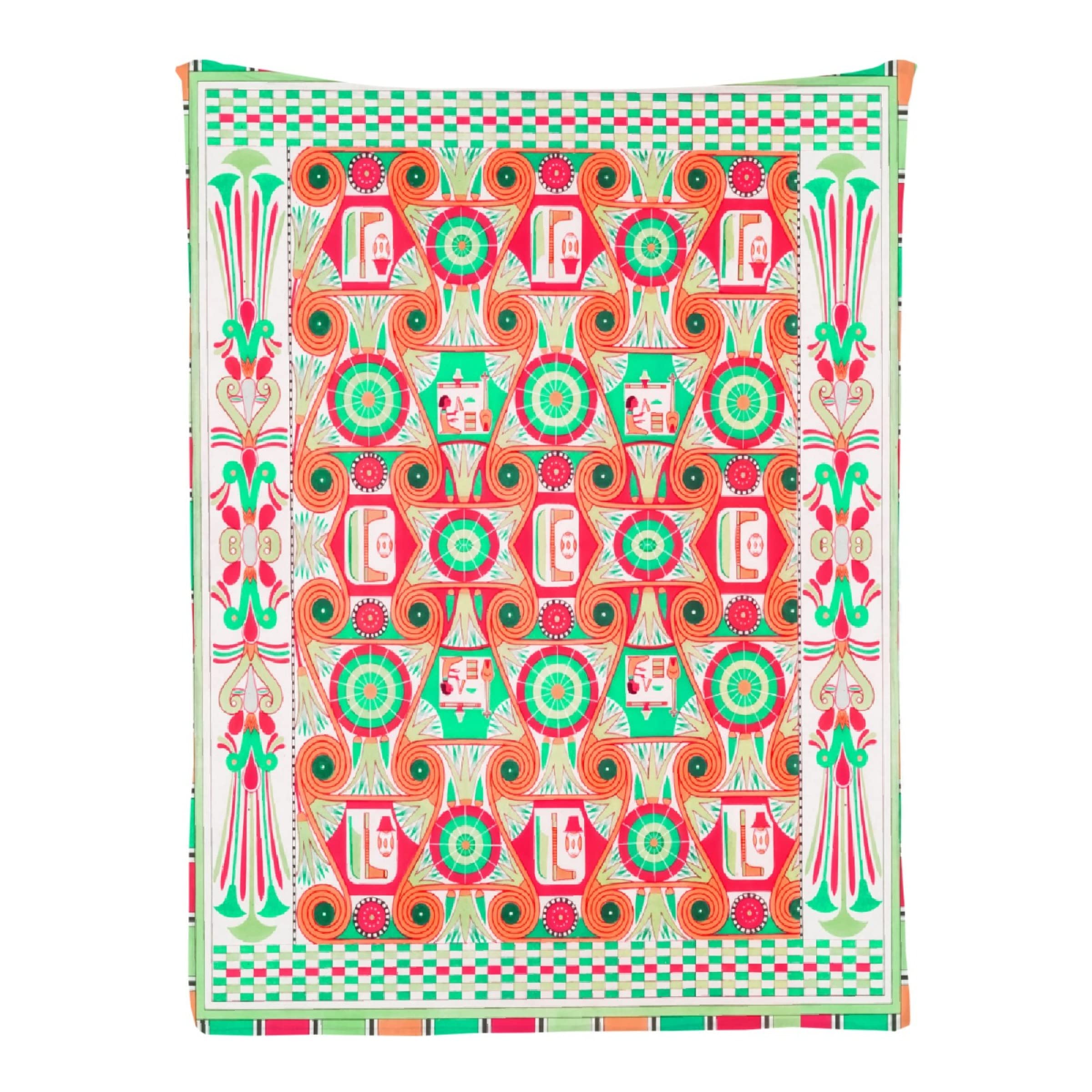 Yakujo Patterns Cube Art Lightweight Flannel Fleece Blanket - 120