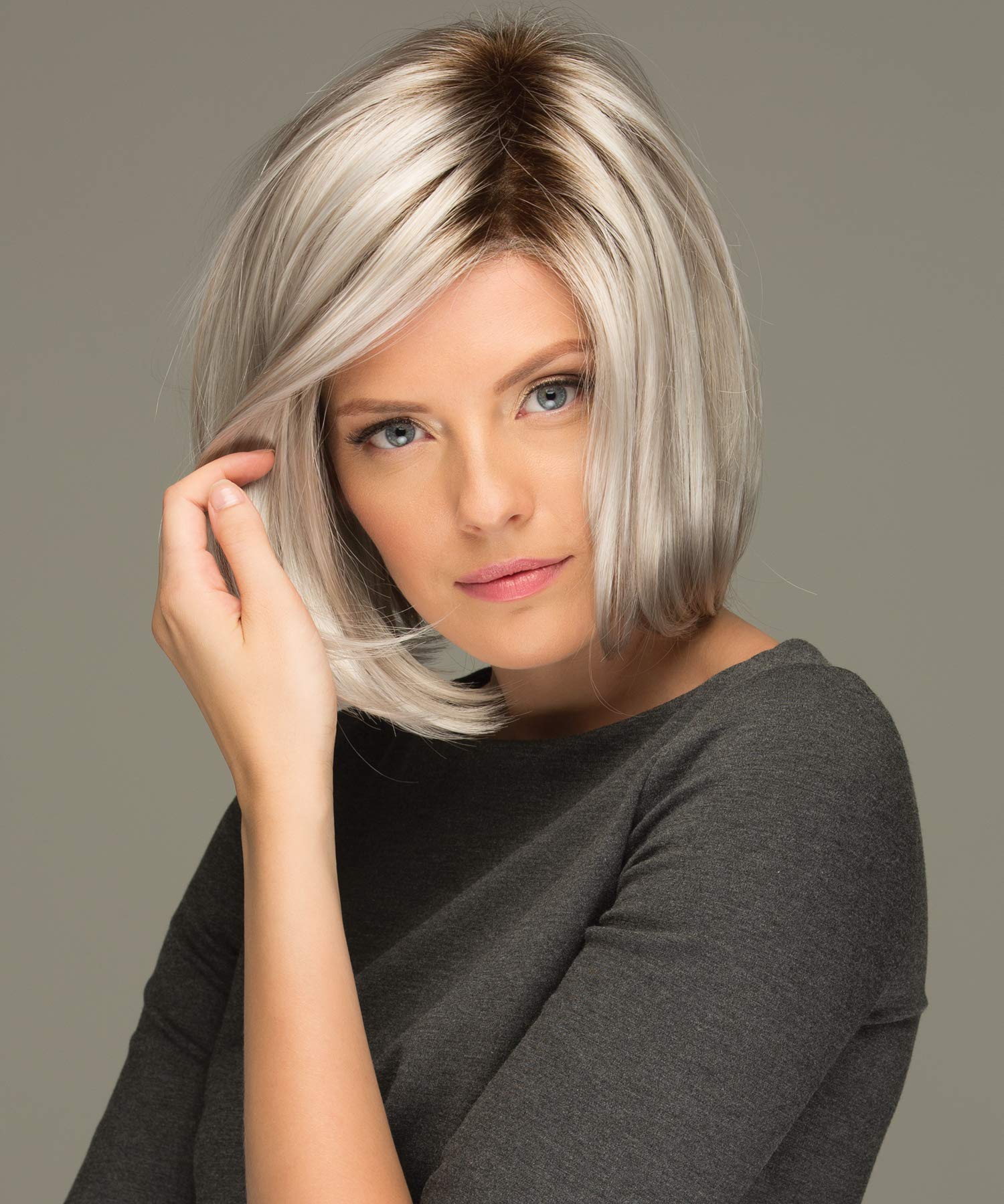 Estetica JAMISON Front Lace Wig 5-Piece Bundle with Wig Liner, Wide Tooth Comb & Belle of Hope Luxury Shampoo (R8/26H) - Complete Human Hair Wig Set for Daily Wear, Cosplay & Special Occasions