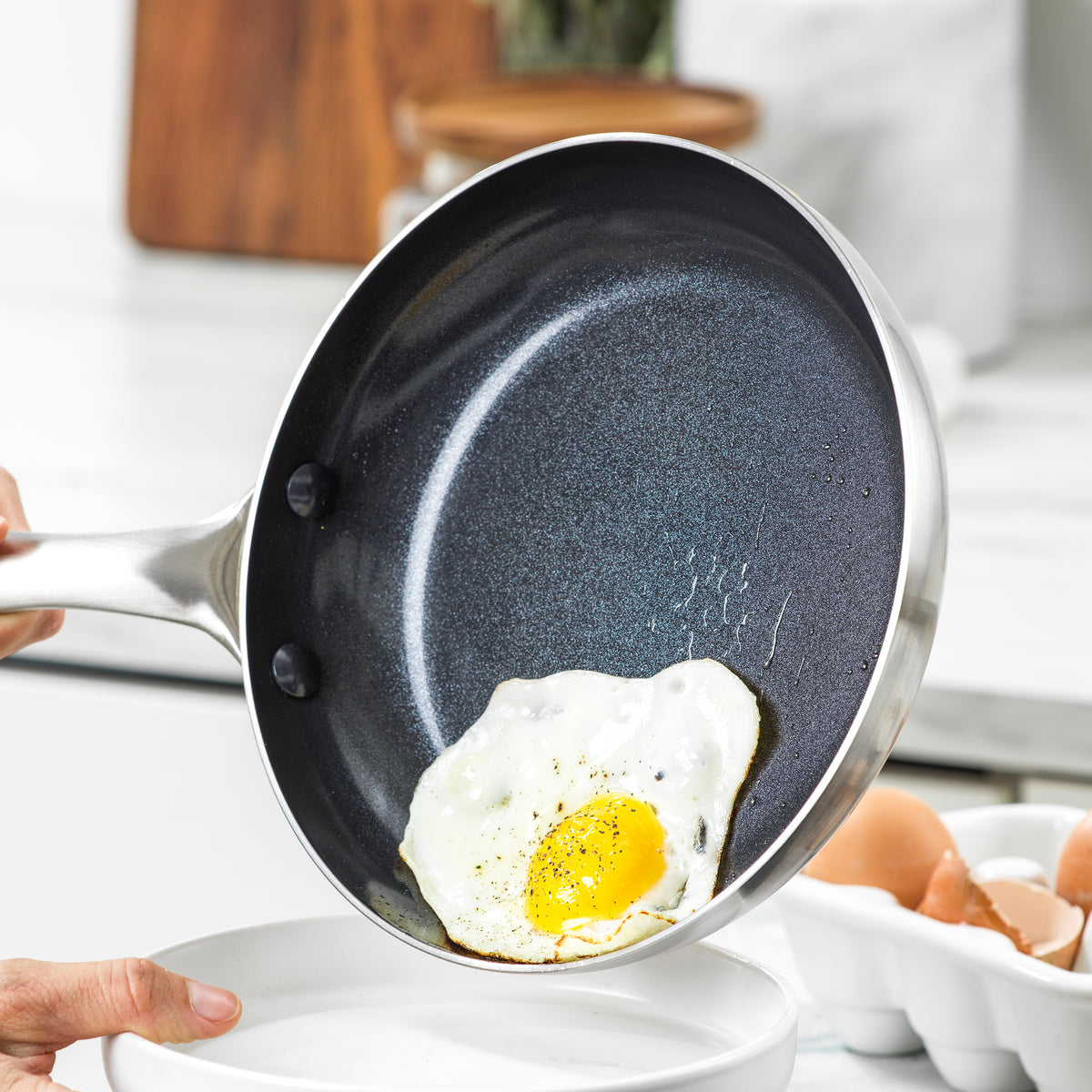 TriClad Ceramic Nonstick Frypan Set - 9.5 & 11 Inch Pans - Healthy Cooking, Easy Clean - Perfect for Frying, Sautéing & Everyday Meals