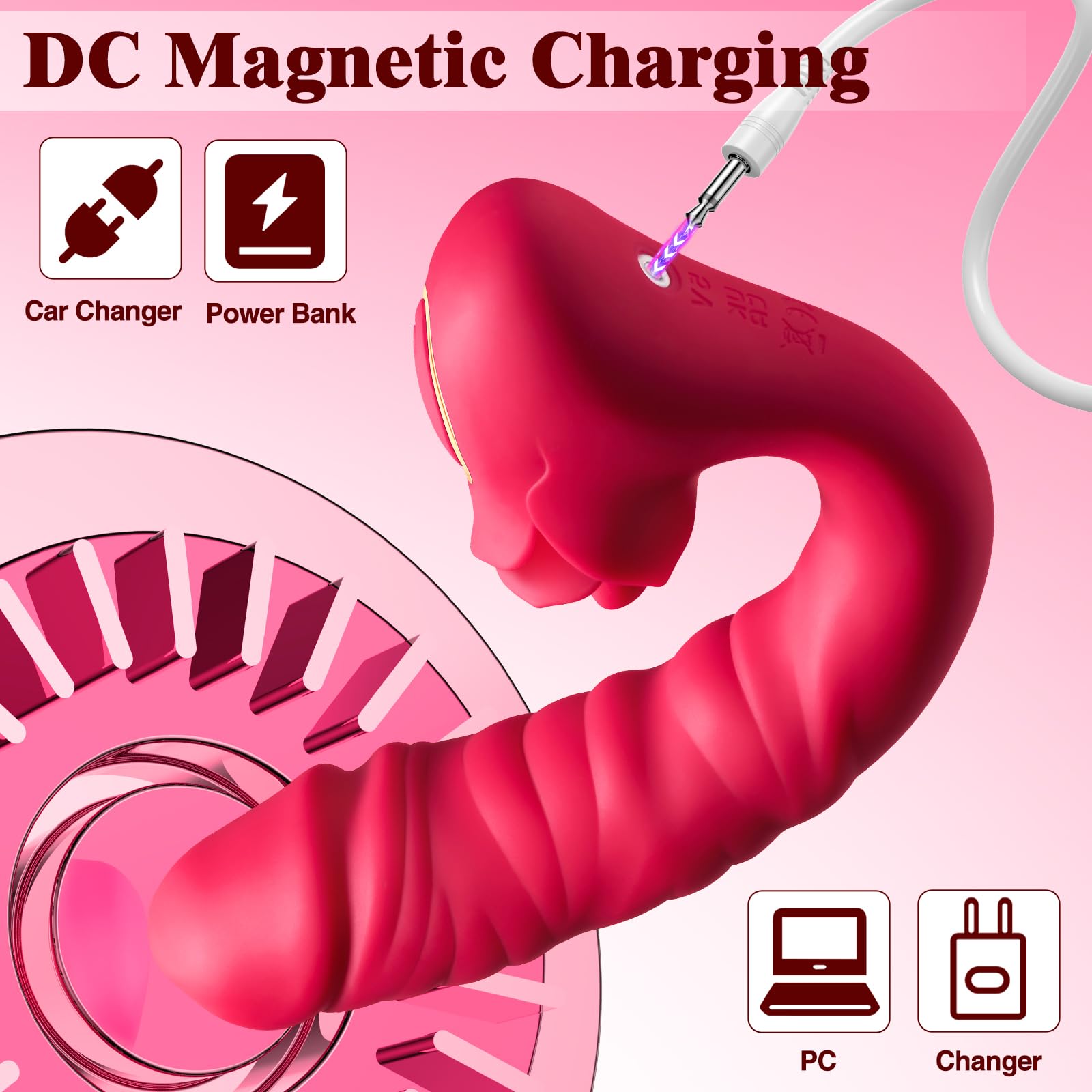 7-Speed Thrusting Dildo Vibrator with G-Spot & Clitoral Stimulation - 3-in-1 Adult Sex Toy for Women & Couples, 7 Vibration & Thrusting Modes, Perfect for Solo Play & Couples Intimacy