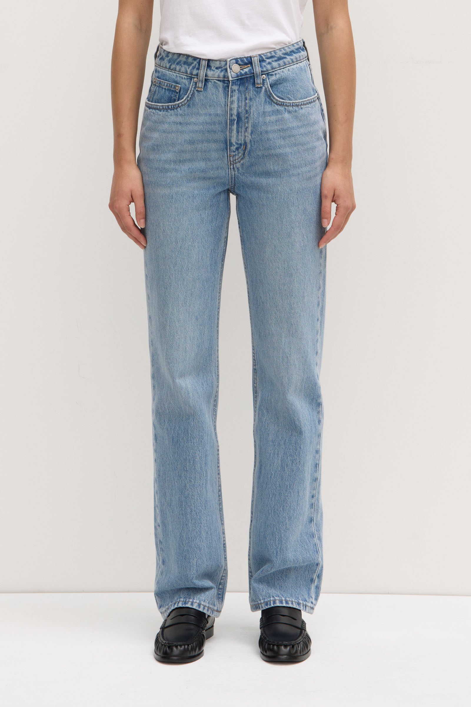 Women's Straight Leg Jeans - High Waist Slim Fit Denim Pants for Casual & Work Wear | Perfect for Office, Travel & Everyday Outfits