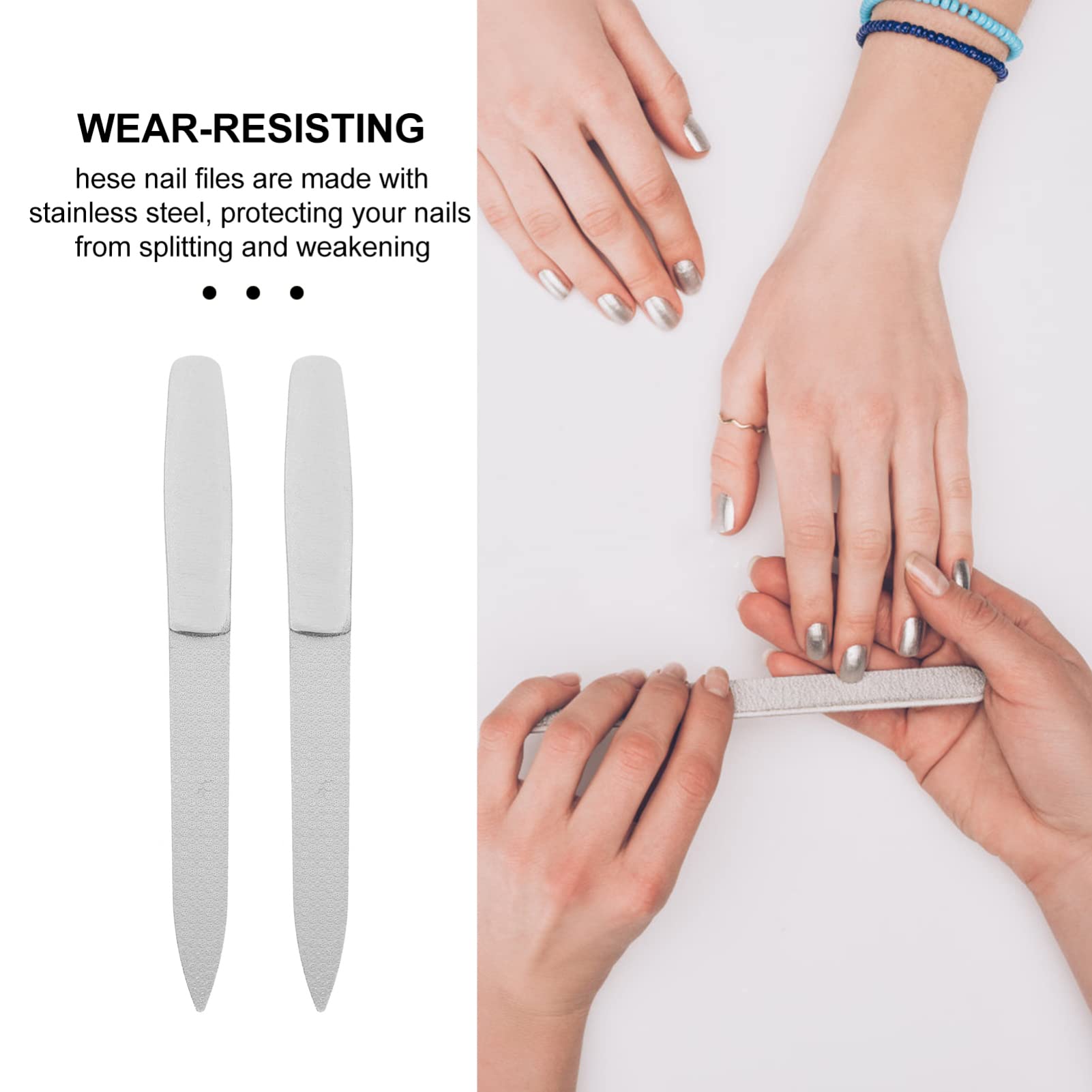 6pcs Metal Nail Files - Professional Manicure Tools for Home & Salon Use