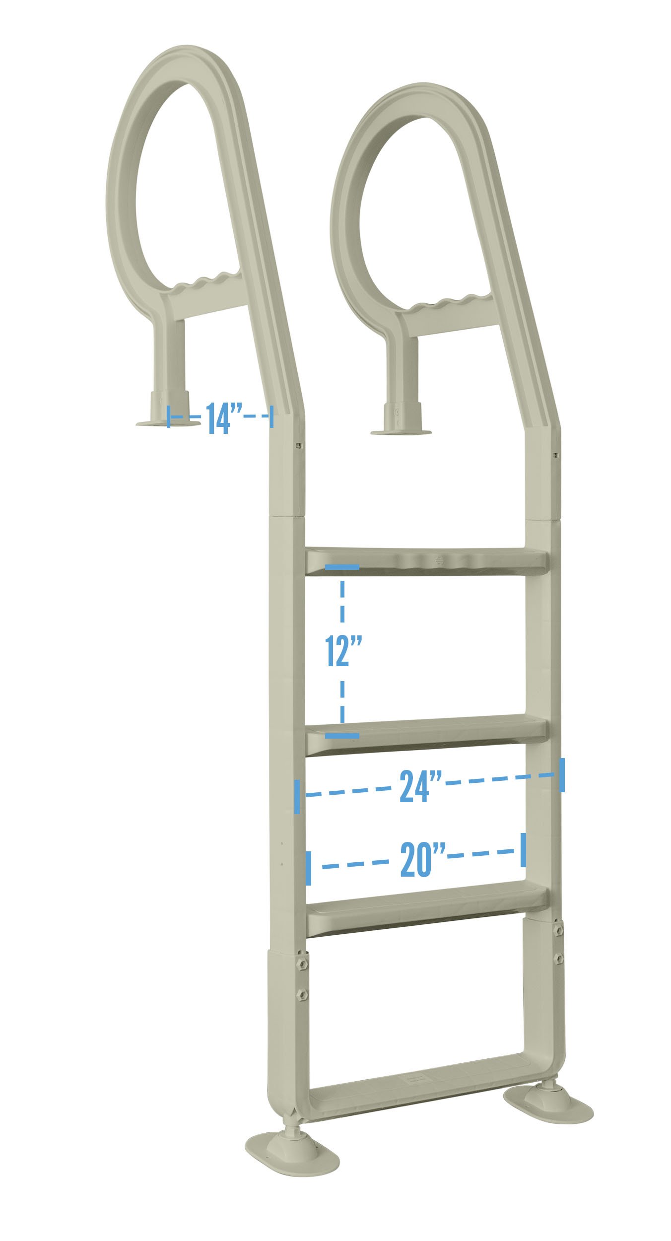 Adjustable Above Ground Pool Ladder for Inground Pools - Champlain Plastics Heavy Duty Safety Steps (Up to 54