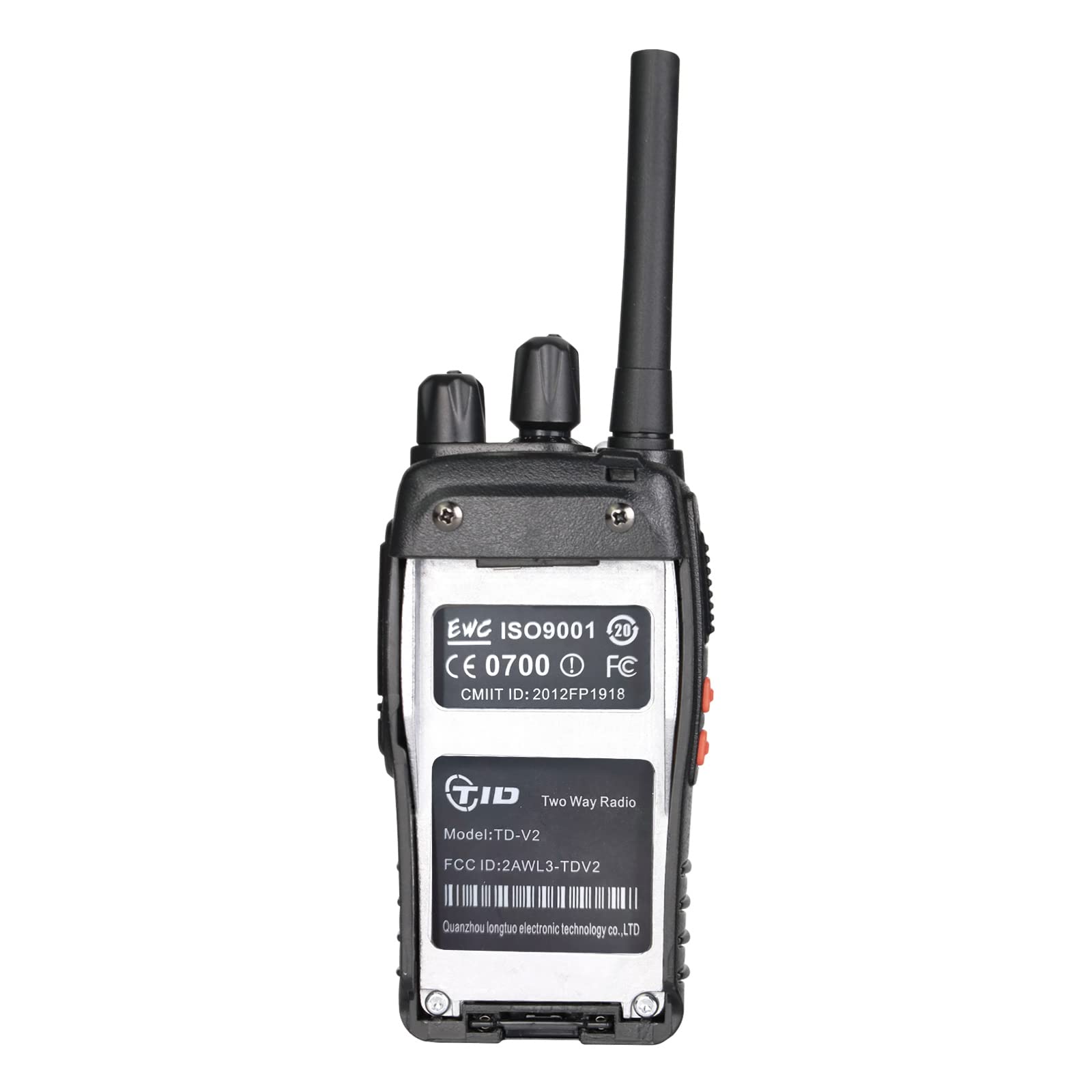 TID TD-V2 Long Range Walkie Talkies for Adults - 2 Way Radios with Earpiece, Rechargeable Battery & Flashlight (4 Pack) - Perfect for Business Communication, Outdoor Adventures & Family Activities