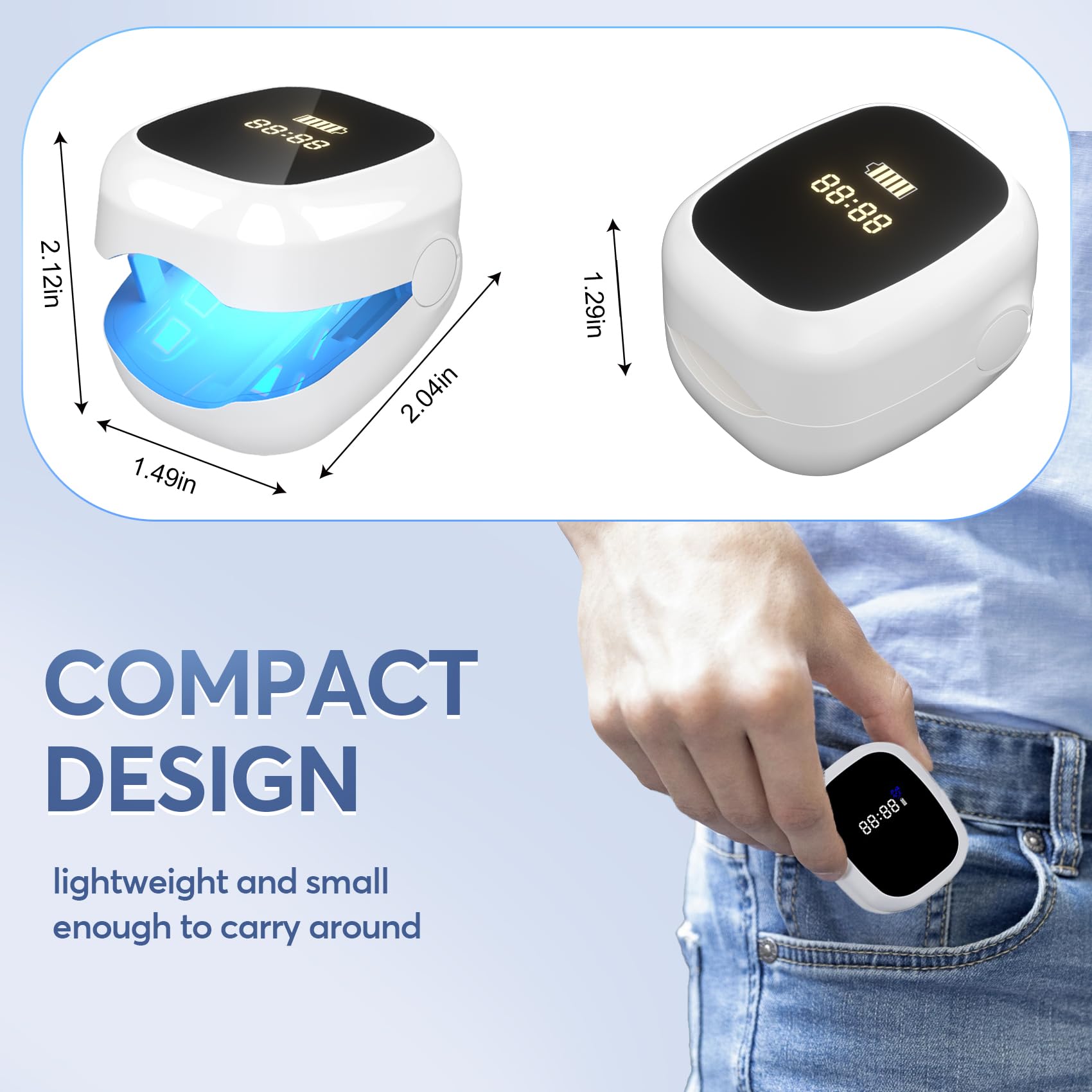 Professional Nail Fungus Laser Treatment Device with LED Light - Effective for Toenail & Fingernail Fungal Infections, Improves Nail Health, Reduces Deformation & Pain - Portable Home Use for Athletes, Seniors & Diabetics (White)
