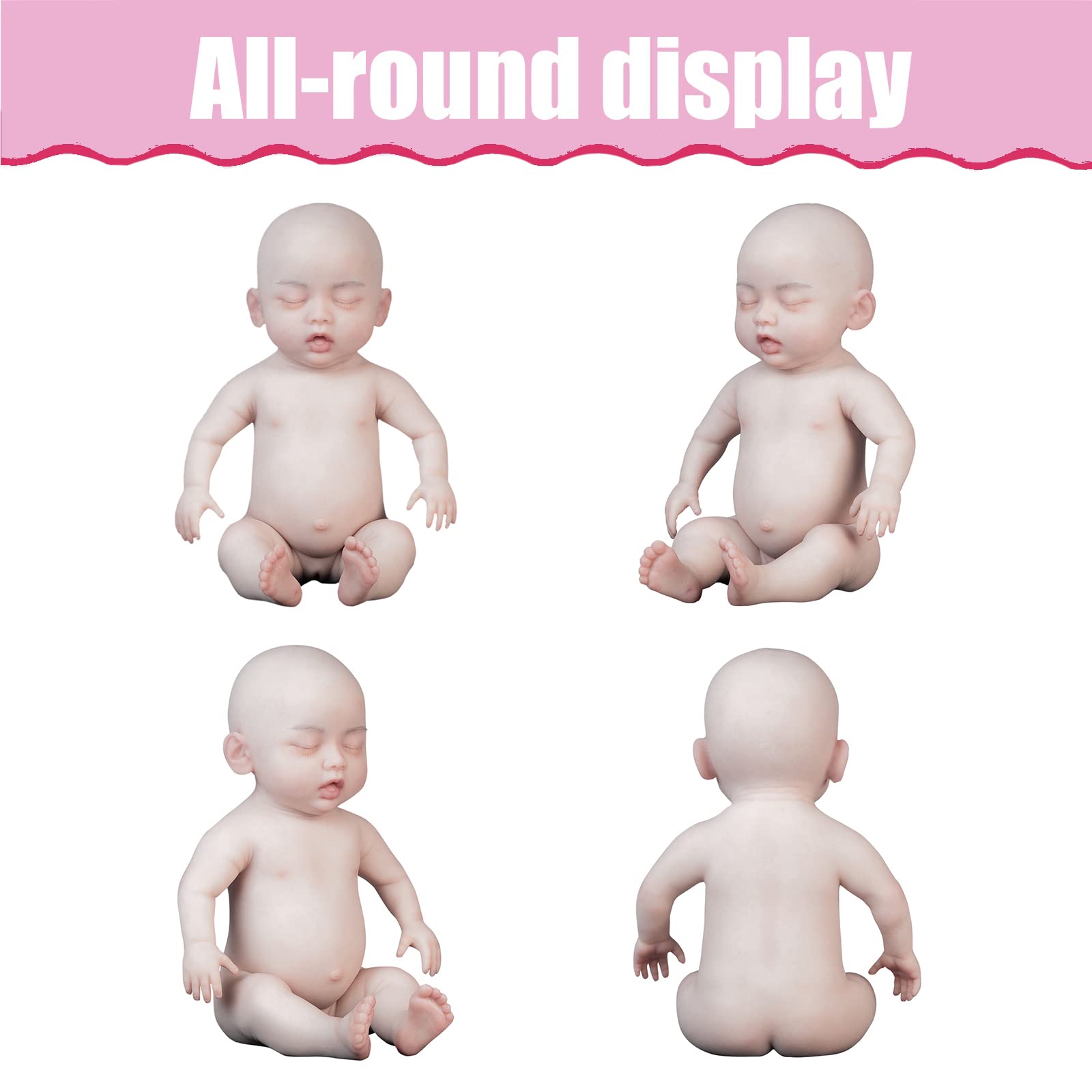 19 Inch Realistic Silicone Reborn Baby Doll - Lifelike Sleeping Girl Doll with Soft Waterproof Body | Perfect for Collectors, Photography Props, and Therapy Comfort