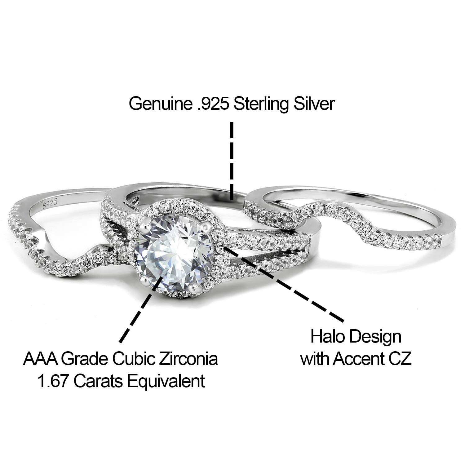 His & Hers Wedding Rings Set - Sterling Silver for Women & 316L Stainless Steel for Men - Engagement, Anniversary & Couple Bands with Free Stud Earrings - Perfect for Proposals, Vows Renewal & Romantic Gifts