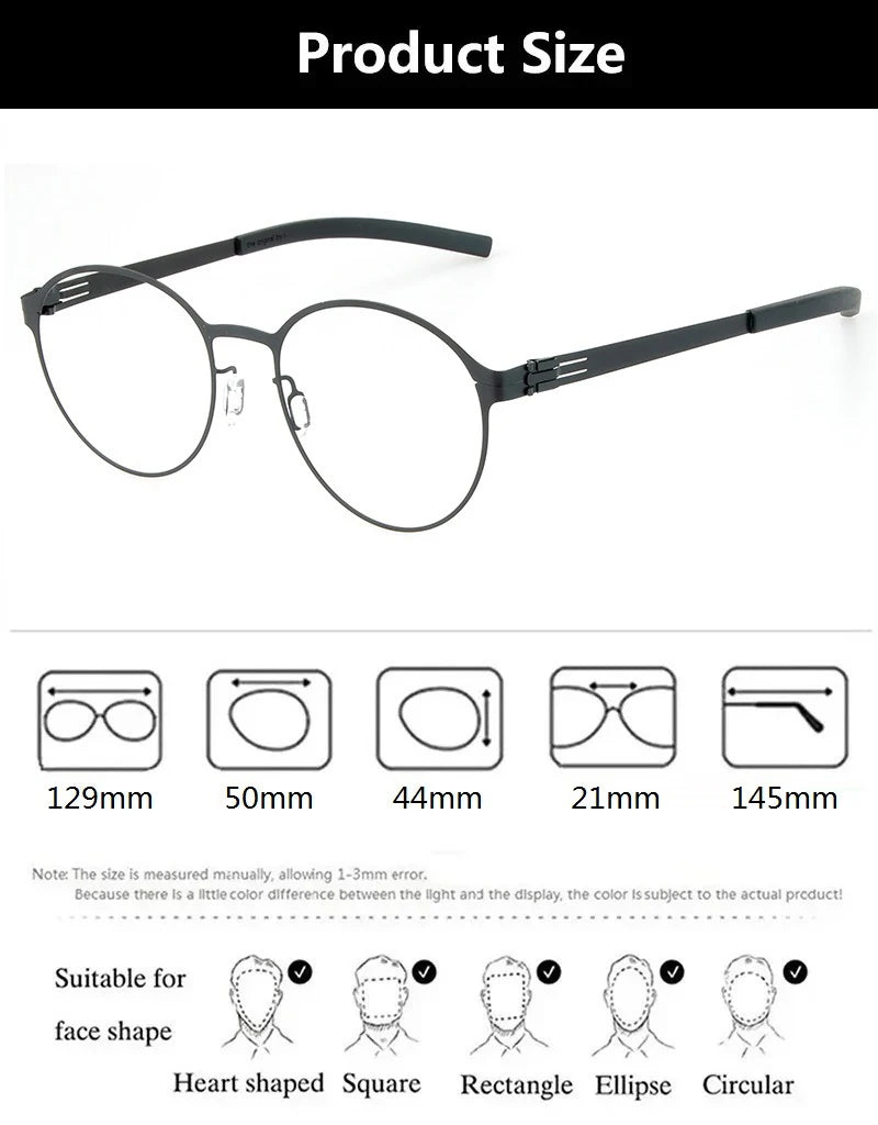Aimee Women's Full Rim Oval Round Screwless Steel Eyeglasses Frame 1178 - Lightweight & Durable Eyewear for Work, Reading & Fashion Accessories