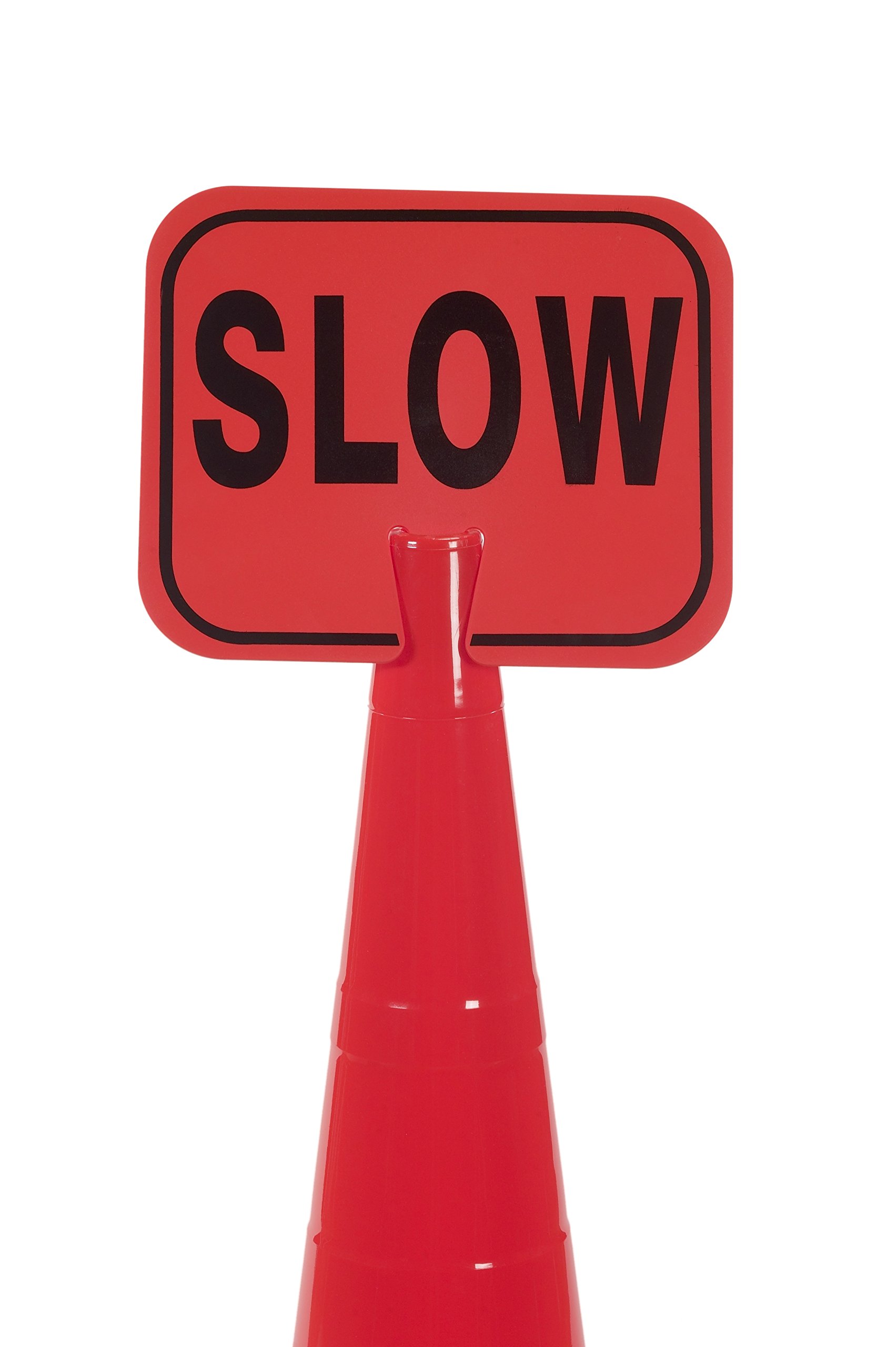 Slow Cone Sign - High Visibility Safety Traffic Cone for Road Work, Construction & Parking Control | Durable PVC Plastic with Reflective Strips