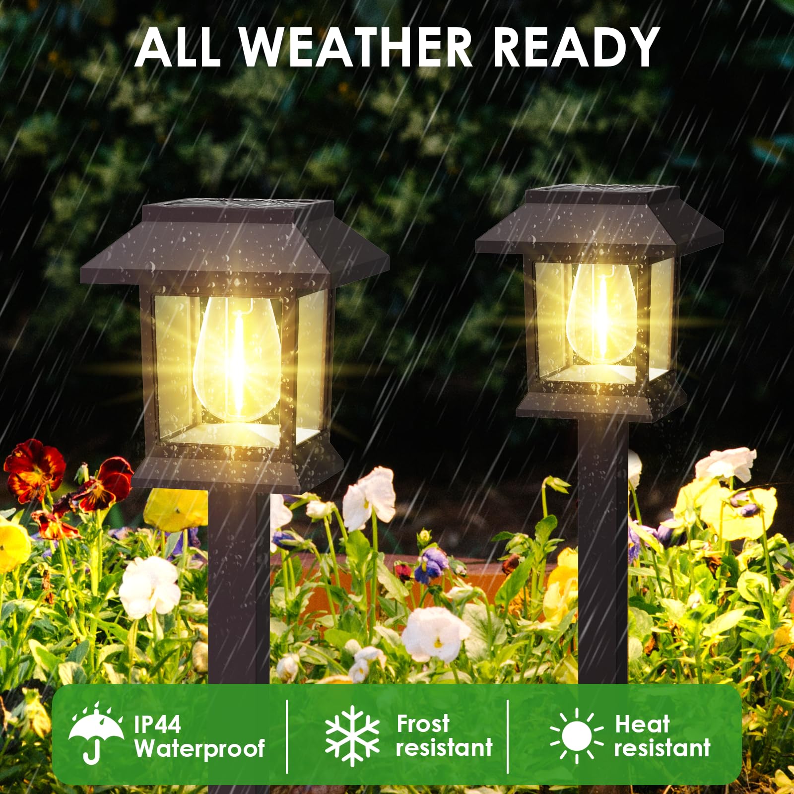12 Pack Solar Pathway Lights Outdoor - Upgraded LED Waterproof Garden Lights for Driveway, Walkway, Yard & Lawn Decor | Perfect for Landscape Lighting, Patio, Backyard & Outdoor Decorations