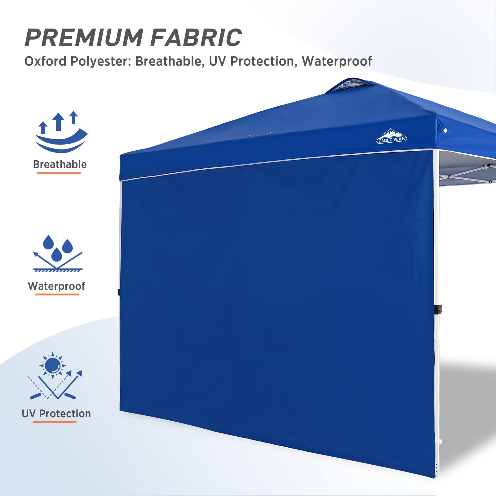 EAGLE PEAK 10x10 Straight Leg Canopy Sunwall/Sidewall - 1 Side Panel, Blue - Perfect for Outdoor Events, Beach Parties & Camping Shelter