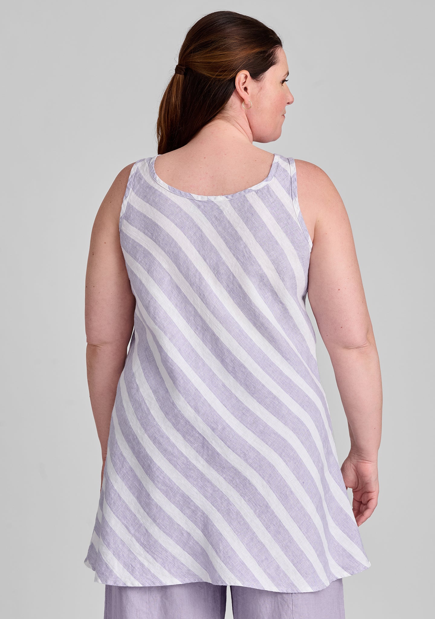 Two-Way Bias Tunic Linen Tank Top for Women - Breathable Summer Casual Wear for Beach, Office & Vacation Outfits