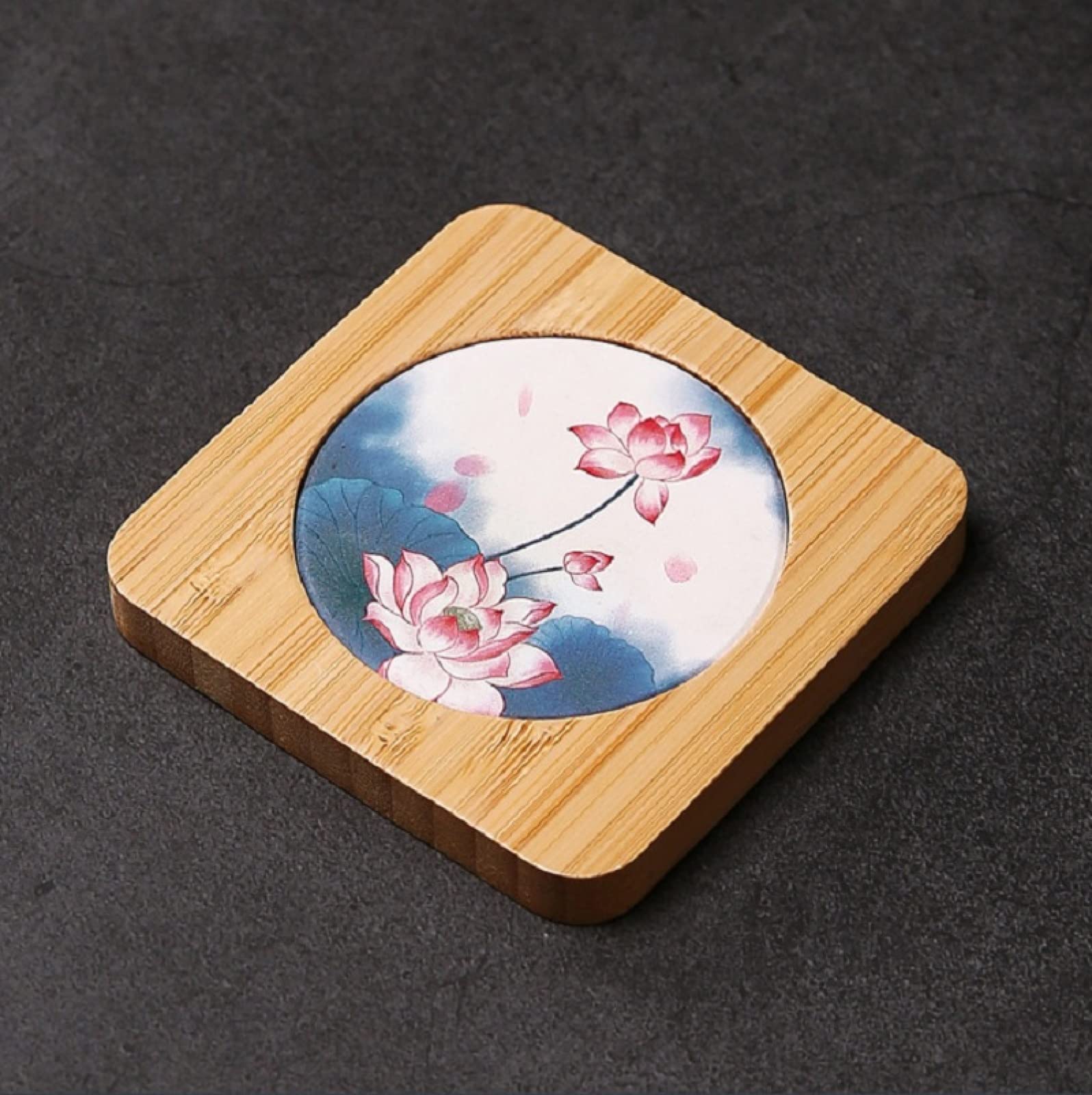 Premium Thermal Insulation Drink Coasters Set - 2PCS Absorbent Ceramic Square Coasters for Hot Tea & Coffee Cups - Perfect for Home, Office, and Restaurant Use