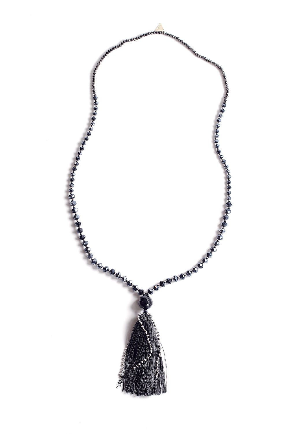Elegant Black Crystal Tassel Necklace for Women - Perfect for Evening Parties, Weddings & Special Occasions