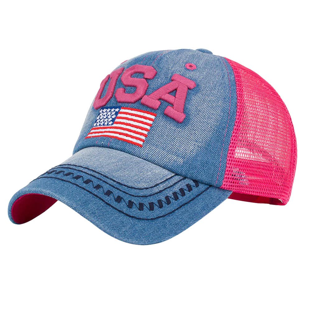 Ruinono American Flag Baseball Cap - Embroidered USA Patriotic Hat for Men & Women - Breathable Mesh Summer Unisex Hip Hop Cap - Perfect for 4th of July, Sports, Outdoor Activities & Casual Wear