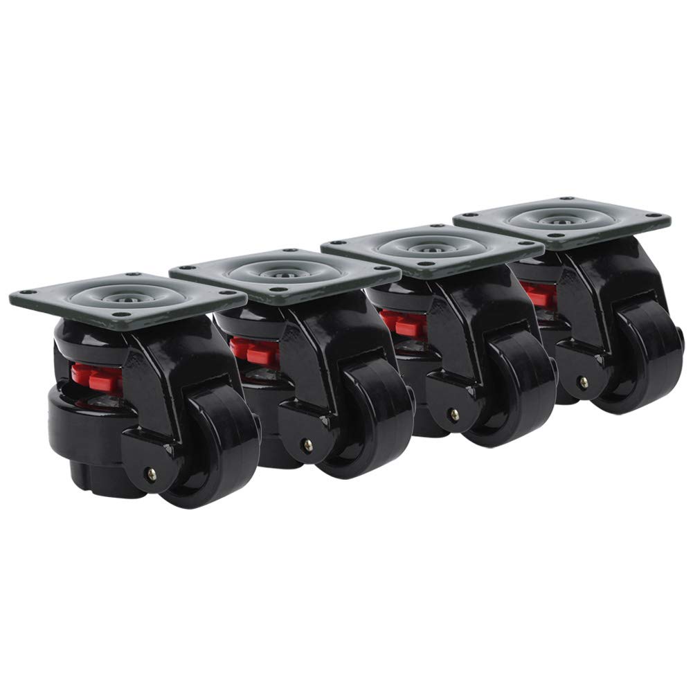 4pcs Heavy Duty Industrial Leveling Caster Wheels GD-60F - 500kg/1102.3lb Capacity - Adjustable Plate Casters for Machinery, Workbenches & Industrial Equipment