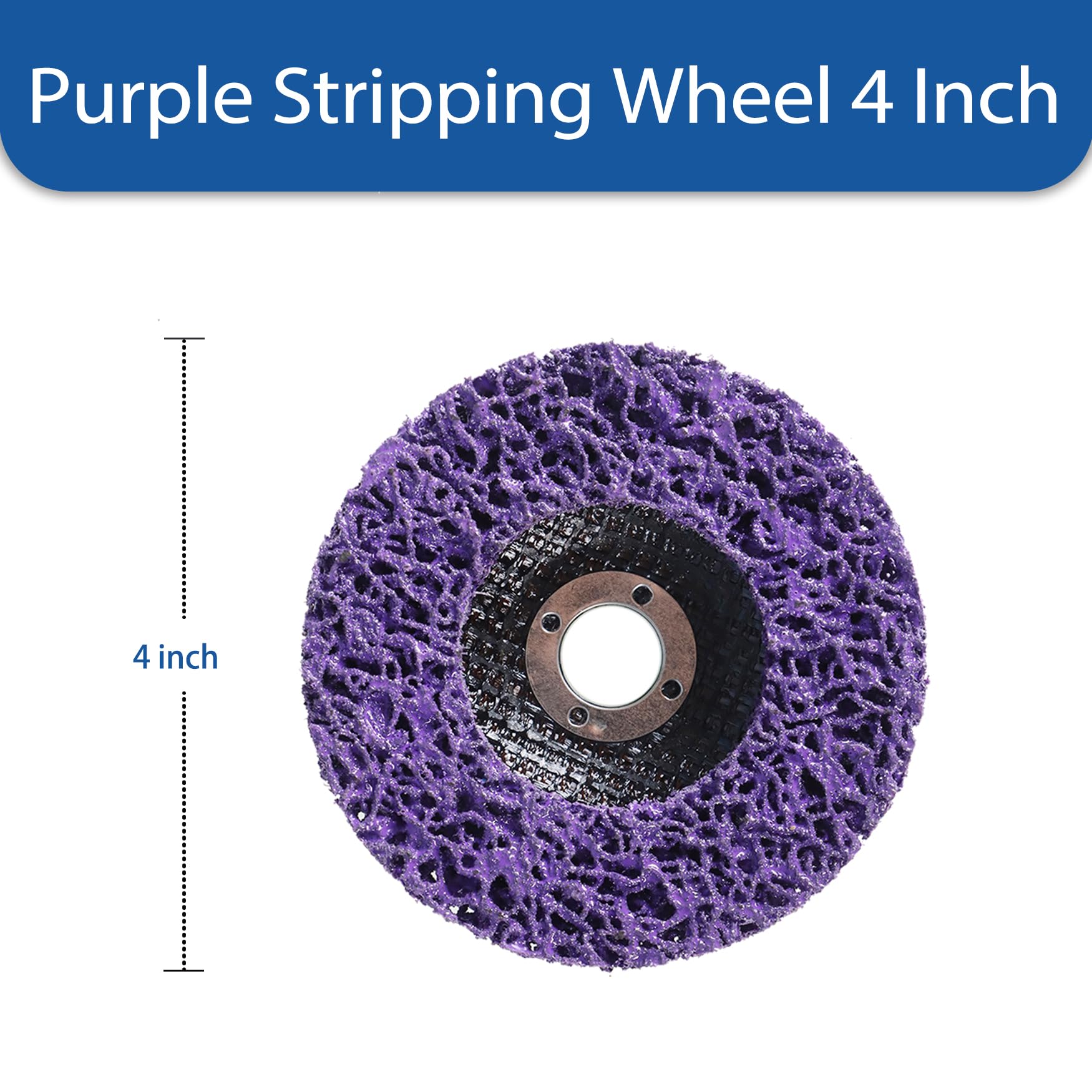 5 Pack Purple Strip Discs Stripping Wheel 4 x 5/8 Inch - Paint & Rust Removal Polishing Discs for Angle Grinder - Perfect for Metal Surface Cleaning, Paint Stripping & Oxidation Removal in Auto Repair & DIY Projects