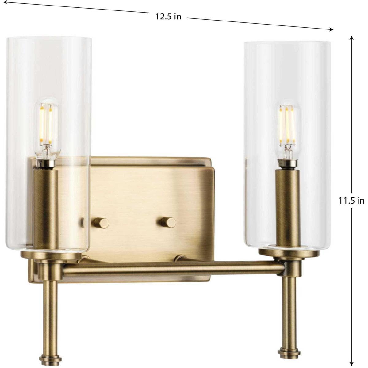 Progress Lighting P300357-163 Elara Bath & Vanity Light Fixture in Brass Finish - Perfect for Bathroom Vanity, Powder Room, and Dressing Area Lighting