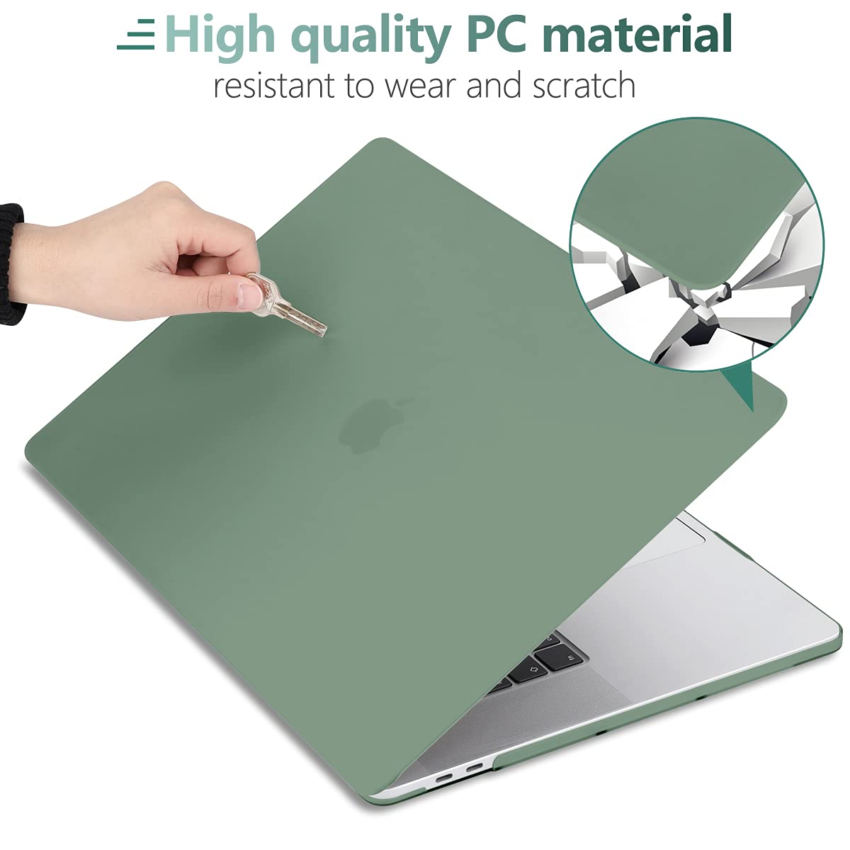 DONGKE Matte Plastic Hard Shell Case & Keyboard Cover Compatible with MacBook Pro 16 inch (2020/2019 A2141) - Fits Retina Display & Touch Bar with Touch ID, Midnight Green - Perfect for Work, Travel & Home Office Protection