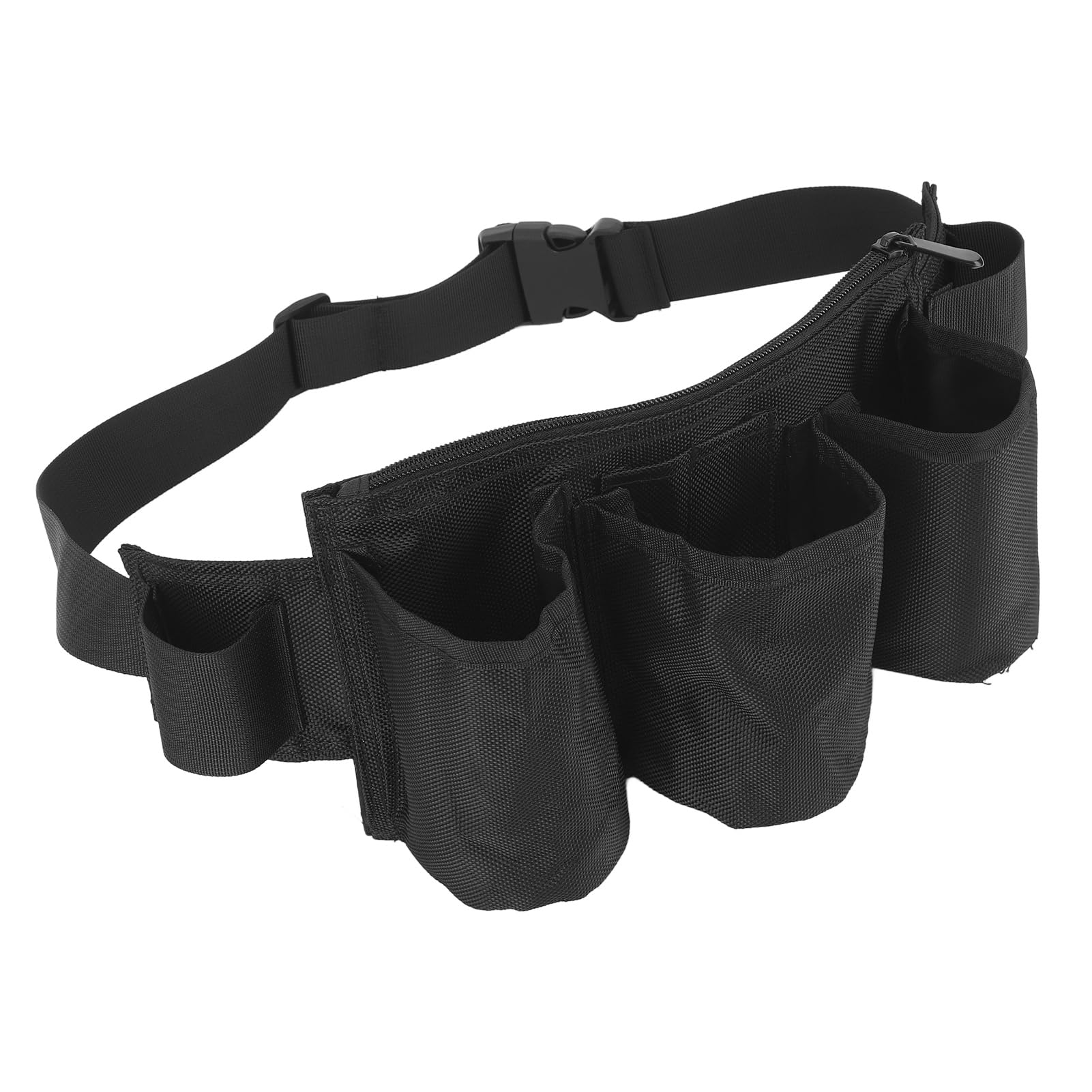 **Waterproof Adjustable Garden Tool Belt with 6 Pockets & 2 Straps - Durable Oxford Fabric Waist Pouch for Gardening, Camping & Outdoor Work (Black) - Perfect for Landscaping, DIY Projects & Home Improvement**