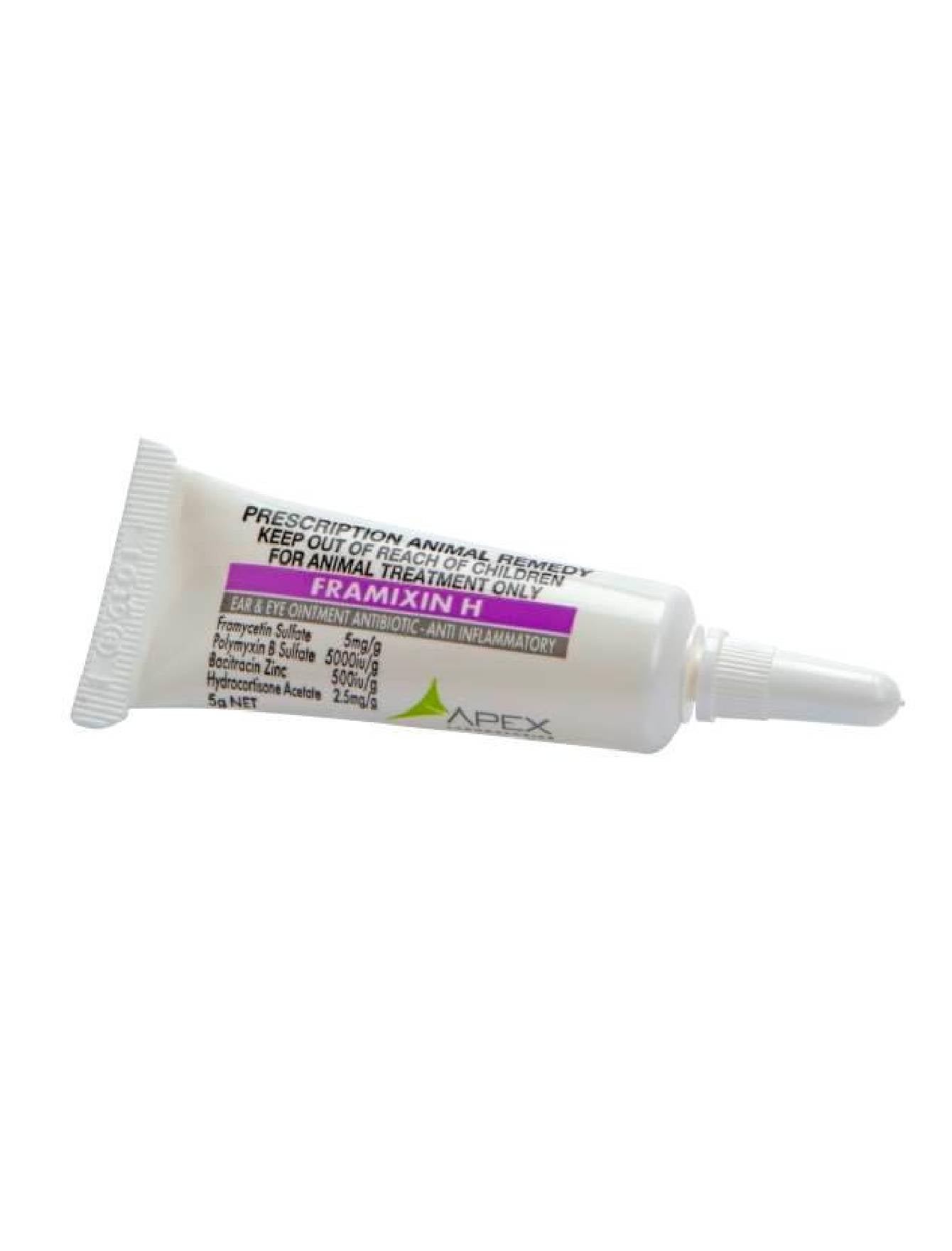 Dechra Framixin H Antibacterial & Anti-Inflammatory Ear and Eye Ointment for Dogs & Cats - 5g Vet-Approved Pet Care Solution for Infections, Itching & Irritation - Perfect for Daily Pet Grooming and Allergy Relief