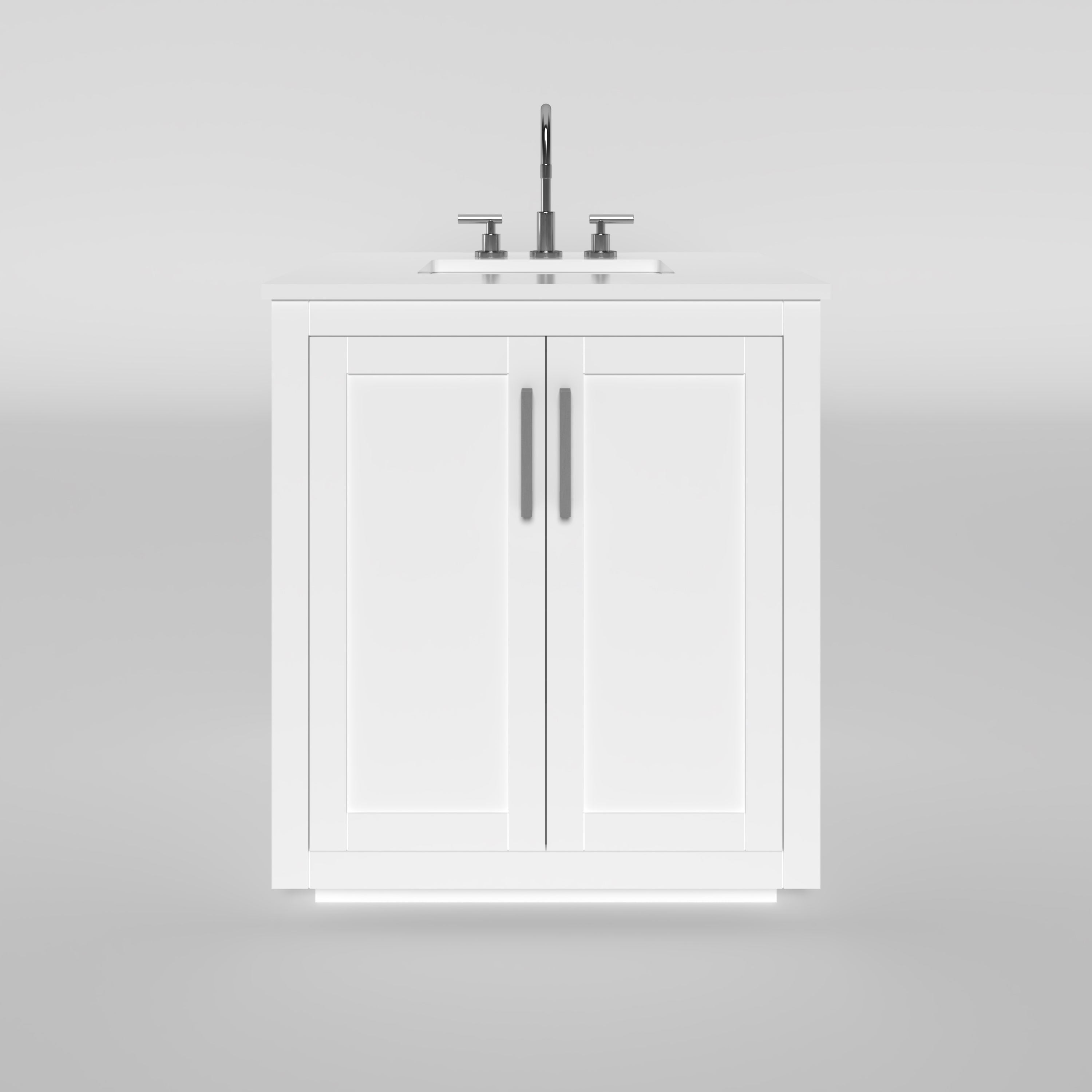 29.5 Inch White Bathroom Vanity Cabinet - Modern Freestanding Vanity for Bathroom Remodel, Small Space & Powder Room - Nearmé Miami Collection