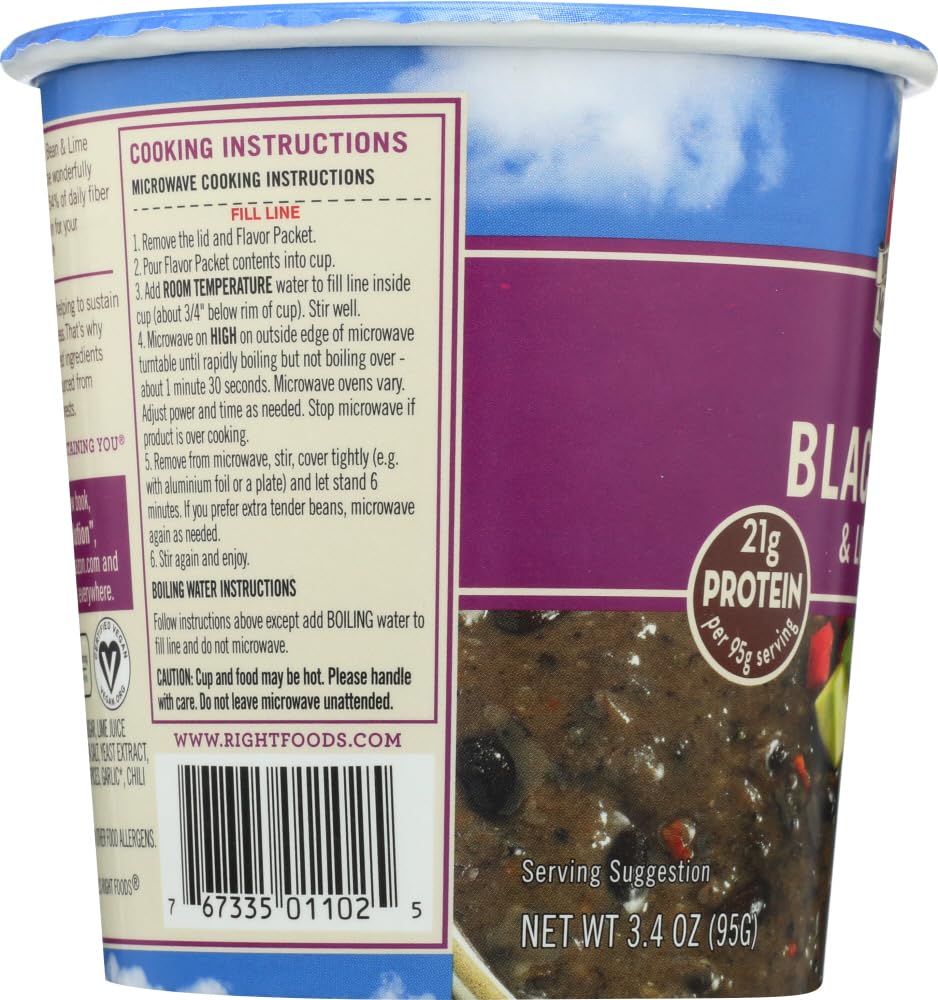 Organic Black Bean & Lime Soup Cup - 3.4 Oz (Pack of 6) | Vegan Instant Meal | Quick Lunch, Camping & Emergency Food Supply | Dr. McDougall's Big Soup