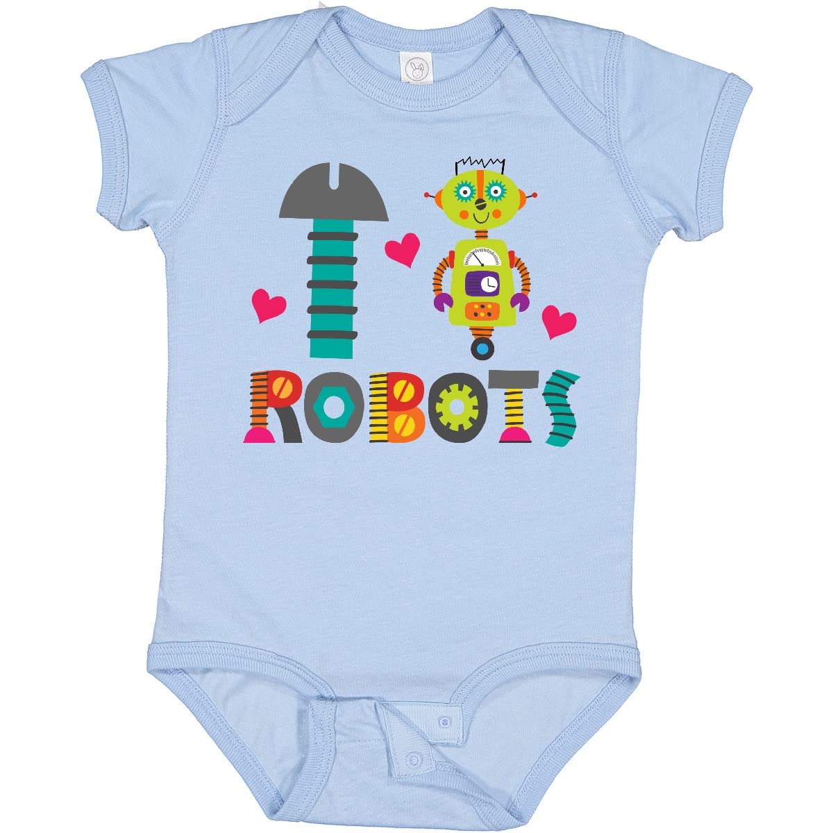 Inktastic Robotics I Heart Robots Baby Bodysuit - Cute Robot-Themed Onesie for Infants & Toddlers - Perfect for Playtime, Birthday Gifts & Robot Lovers