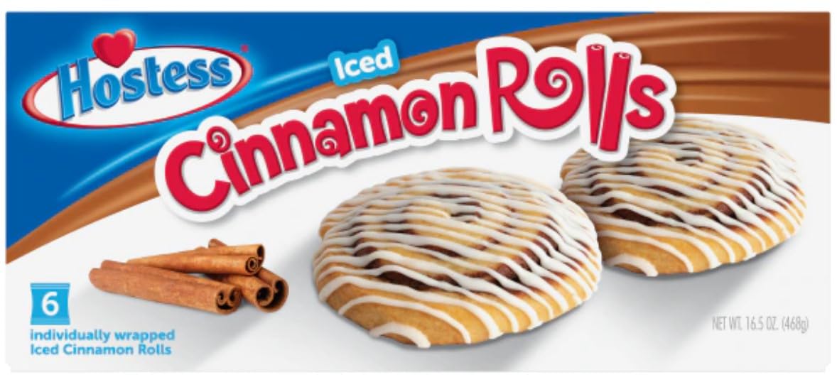 Delicious Iced Cinnamon Rolls - 16.5 Fl Oz (Pack of 2) - 6 Individually Wrapped Breakfast Pastries - Perfect for Morning Coffee, Brunch & Holiday Gatherings