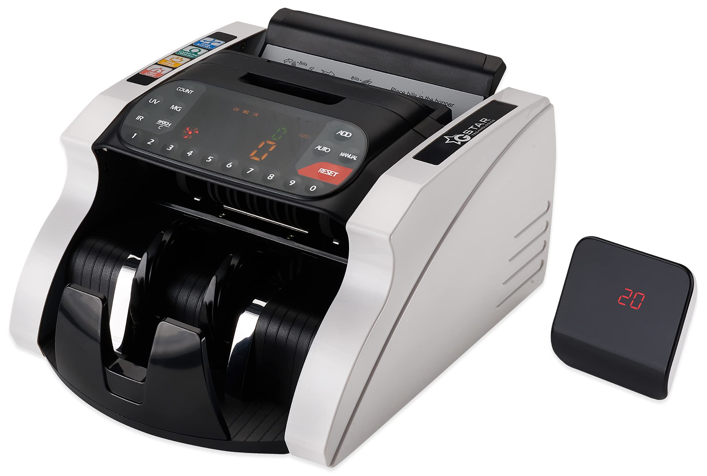 Premium Money Counter with UV/MG/IR Counterfeit Bill Detection | Large External Display | 1-Year Warranty | US Brand & Seller | Ideal for Banks, Retail Stores & Cash-Intensive Businesses