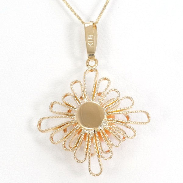 18K Yellow Gold Coral Necklace for Women - Elegant Handmade Jewelry Gift for Birthday, Anniversary & Special Occasions
