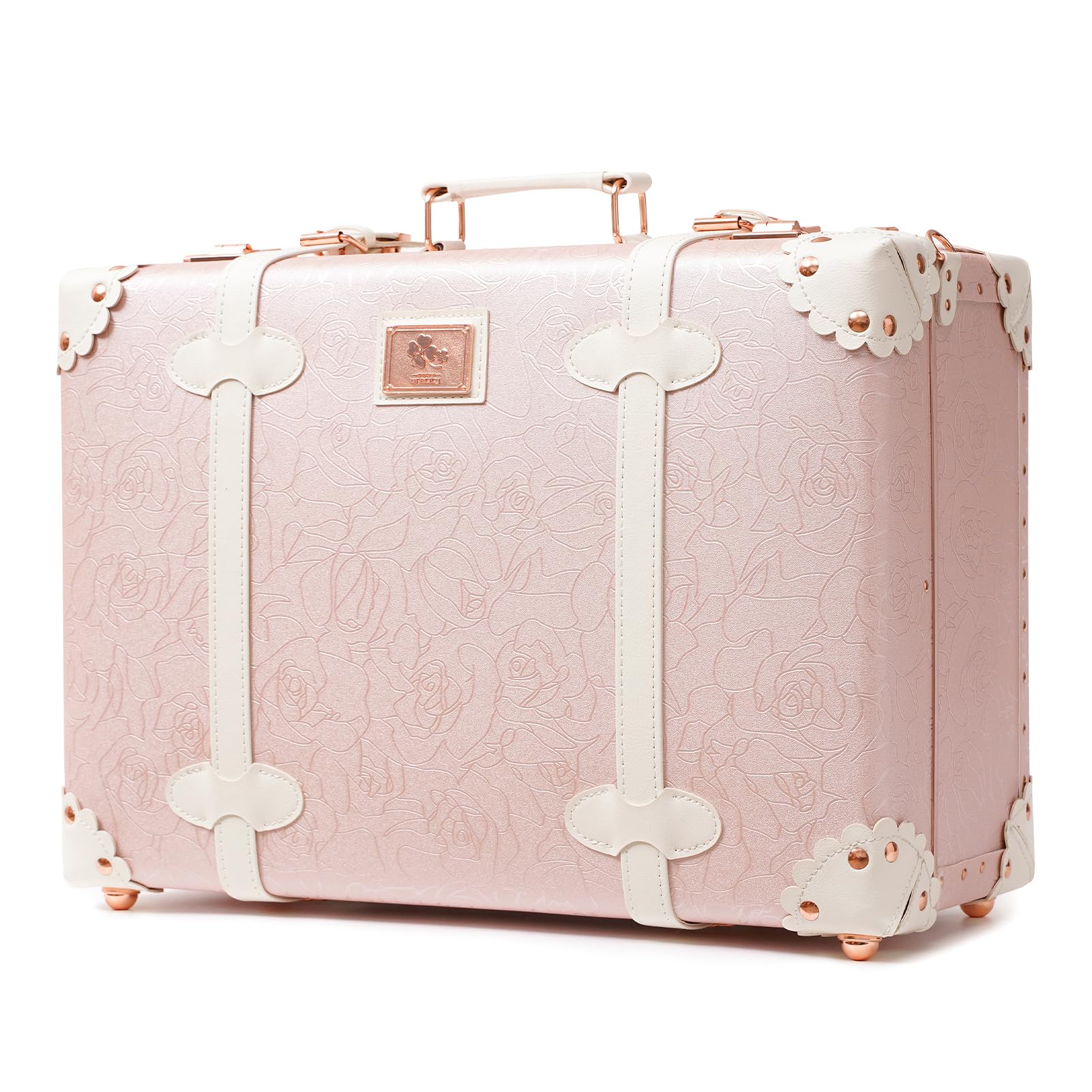 Urecity Vintage Mini Leather Trunk Suitcase - Cute Carry-on Overnight Bag with Adjustable Shoulder Strap | Perfect for Weekend Getaways, Business Trips & Airplane Travel