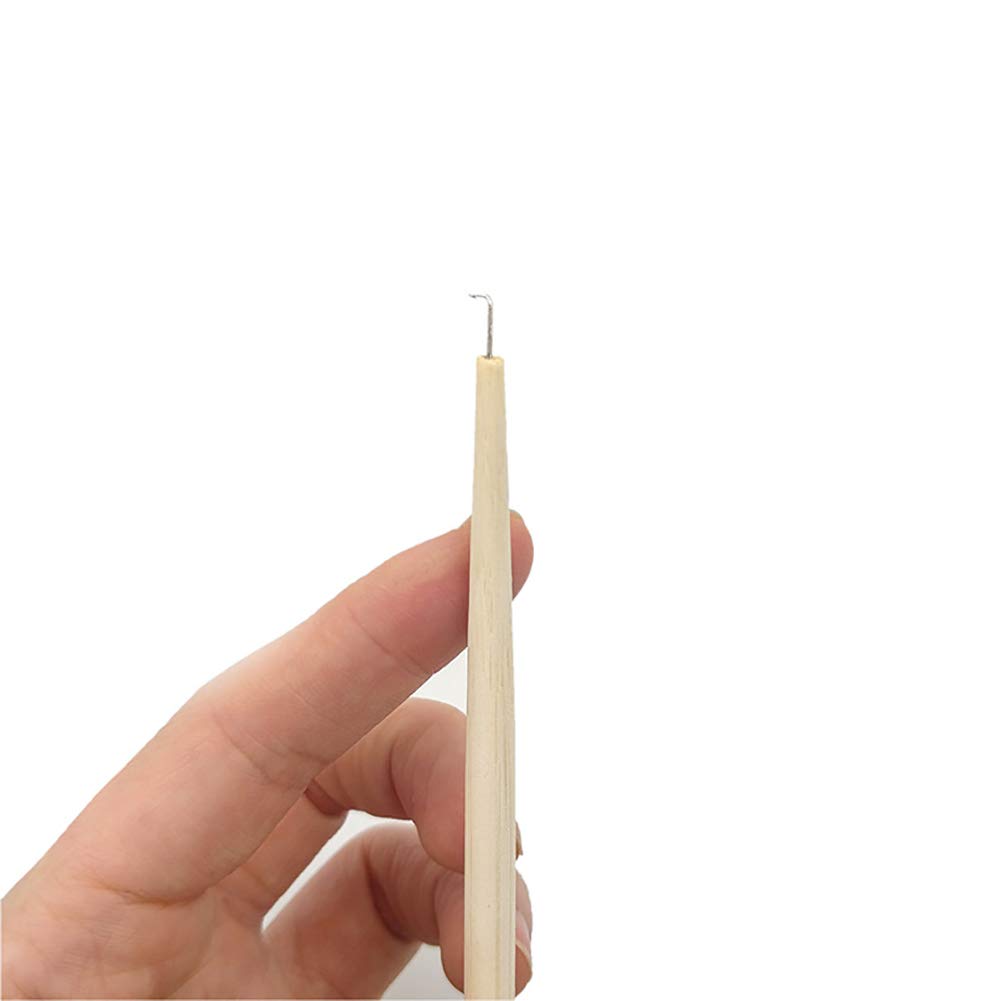 3 Pcs Wooden Handle Hair Weave Needles for Wig Making - Professional Ventilating & Hooking Tools for Extensions, Braiding & Cosplay (Perfect for Salon, DIY & Costume Design)