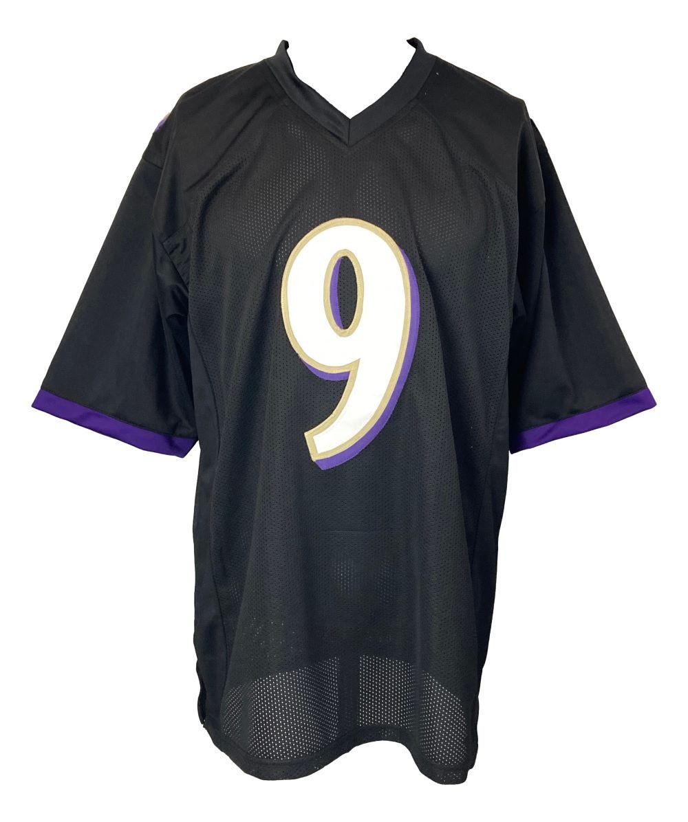 Justin Tucker Autographed Baltimore Ravens Black Football Jersey with JSA COA - Perfect for NFL Fans, Collectors, and Game Day Memorabilia Displays