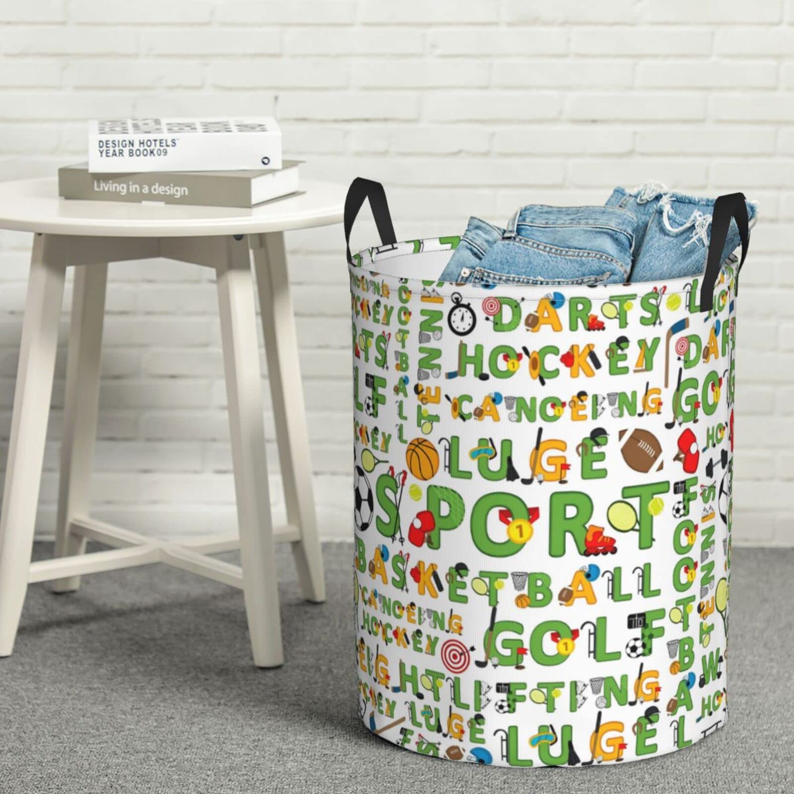 Collapsible Laundry Hamper with Handles - Foldable Clothes Basket for Football & Sports Gear - Portable Dirty Clothes Storage Bag for Bedroom, Dorm & Laundry Room - Perfect for Sports Lovers & College Students