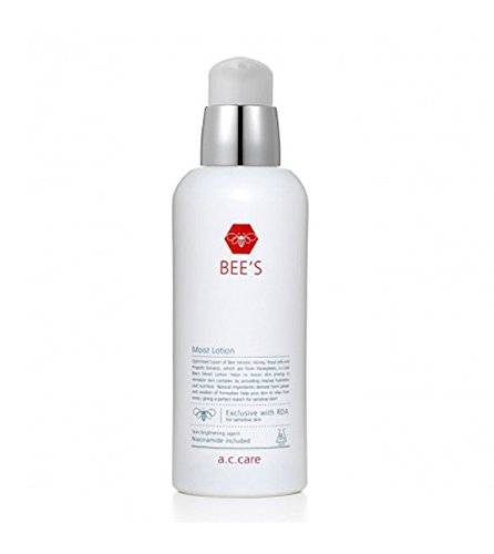 A.C. Care Bee's Moist Lotion 4.4 fl oz (130ml) - Hydrating Facial Moisturizer for Dry Skin | Day & Night Cream with Honey Extract | Perfect for Sensitive Skin Care Routine