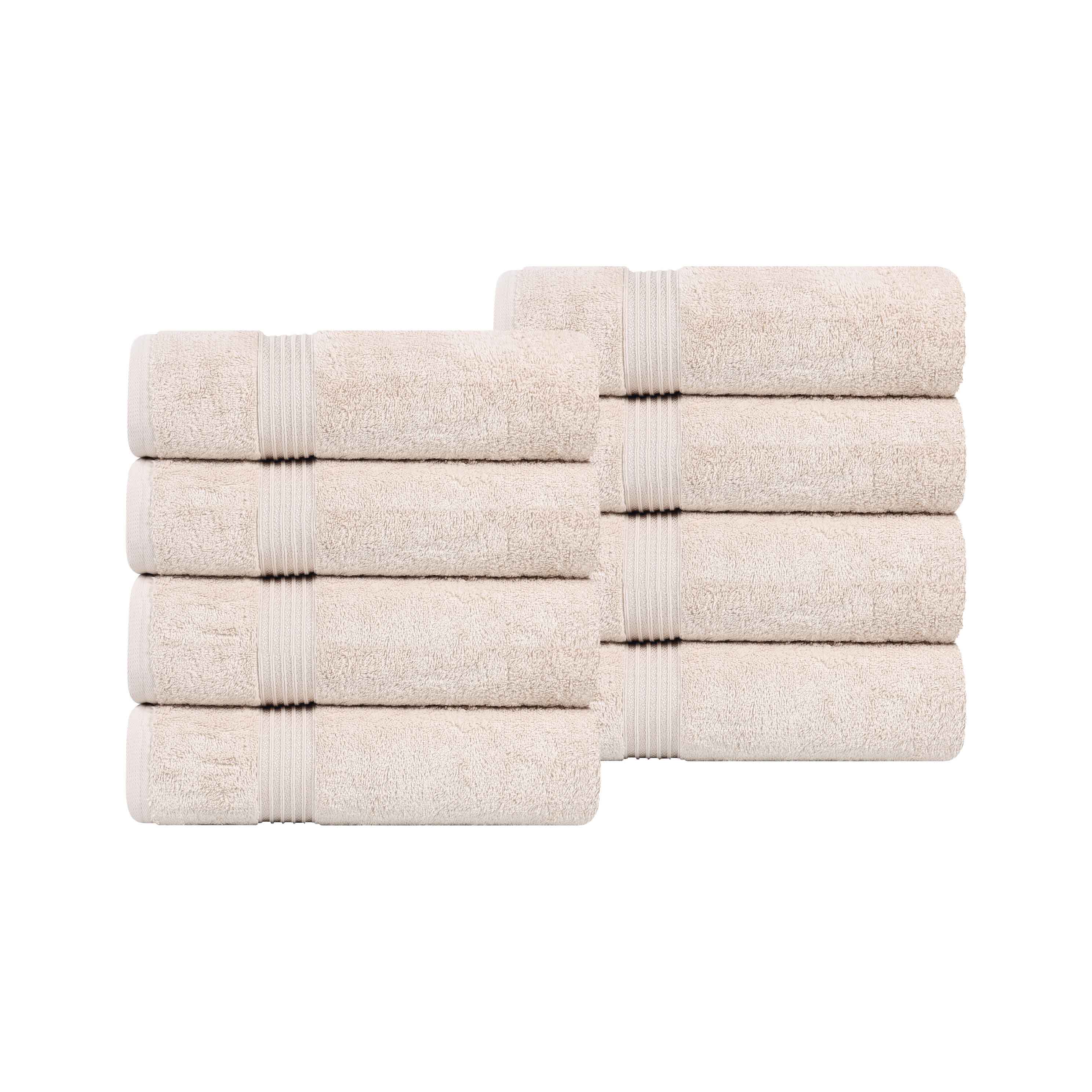 Premium Egyptian Cotton Hand Towels - Ultra Soft & Highly Absorbent Bath Towel Set of 8 for Bathroom, Spa & Guest Use