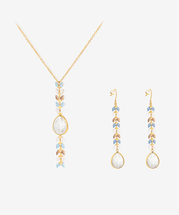 Wrangler Demeter’s Tear Necklace and Earrings Set - Sterling Silver Greek Goddess Jewelry for Women, Perfect for Weddings, Parties & Special Occasions