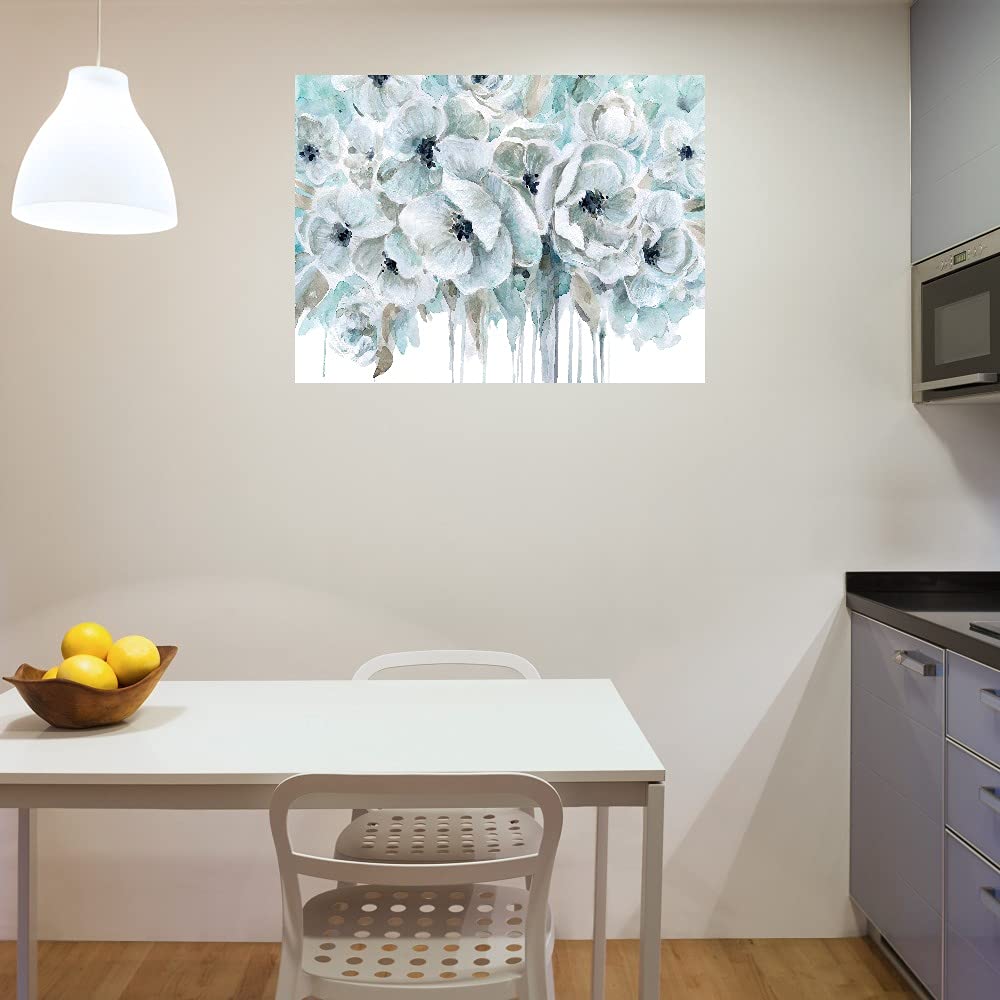 Teal Harmony II Abstract Canvas Wall Art - 32x24 Inches Framed Ready to Hang Painting by Carol Robinson - Modern Home Decor for Living Room, Bedroom, Office & Dining Area | Perfect for Coastal, Boho & Contemporary Interiors