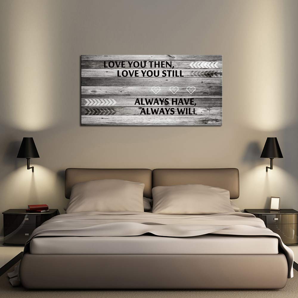 Love You Still Large Canvas Wall Art - 28x56 Inch Ready to Hang Painting for Master Bedroom Decor | Romantic Home Wall Decor Perfect for Anniversary Gifts & Couples' Bedroom