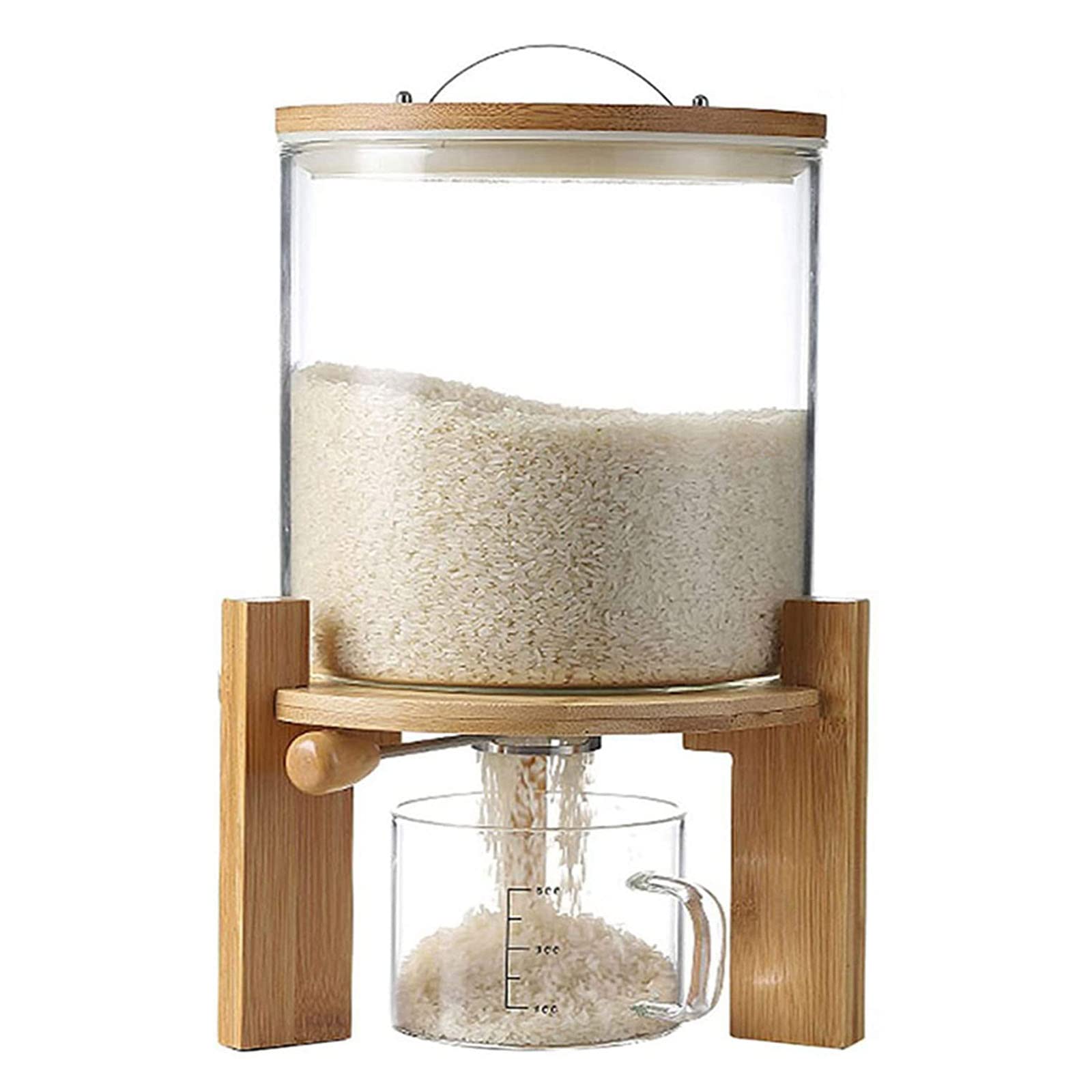 5L/7.5L Glass Flour and Cereal Storage Container with Rice Dispenser - Airtight Kitchen Pantry Organizer for Flour, Rice, Pasta & Dry Food Storage | Perfect for Baking, Meal Prep & Home Organization