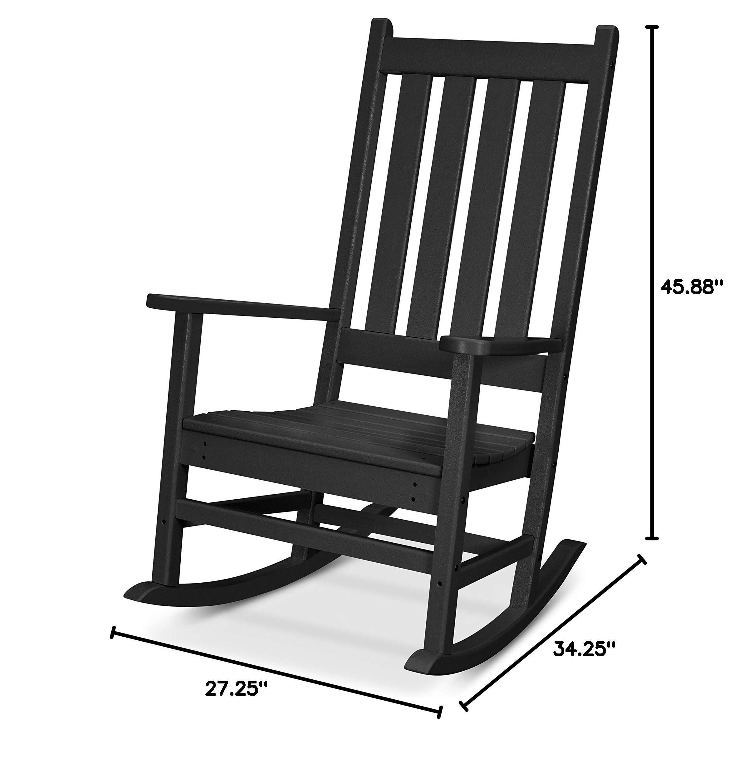 Trex Outdoor Furniture™ Cape Cod Rocker - Premium Durable Adirondack Chair in Charcoal Black for Patio, Garden, Deck & Backyard Relaxation