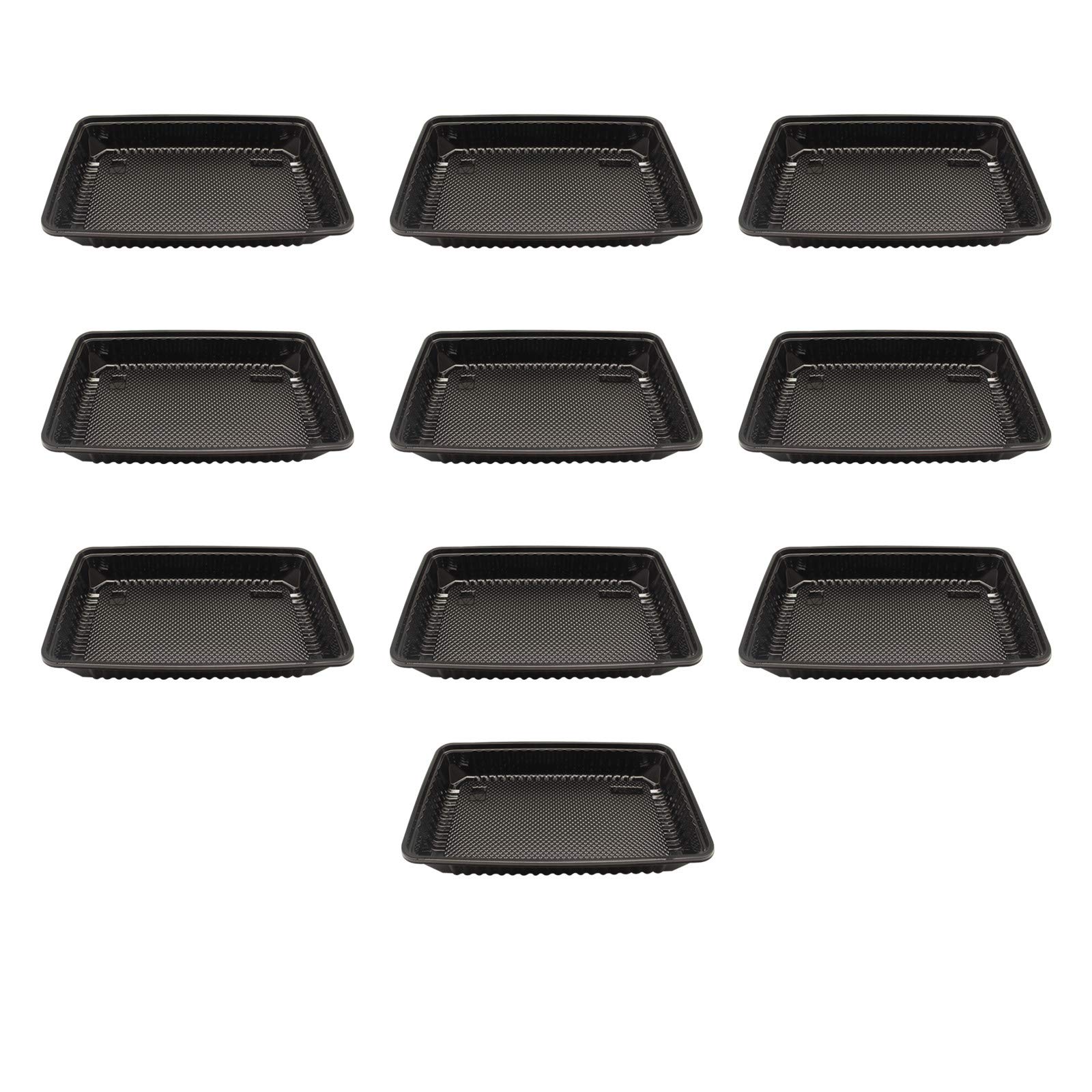 FUERDAI 5/10 Pack Seed Starter Trays - Square Black Seedling Pots with Transparent Cover for Plant Germination | Indoor Gardening, Hydroponics & Greenhouse Use (10PCS)