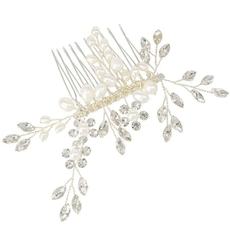 Elegant Crystal Bridal Hair Comb - Silver Wedding Headpiece for Bride | Perfect for Weddings, Prom, and Special Occasions
