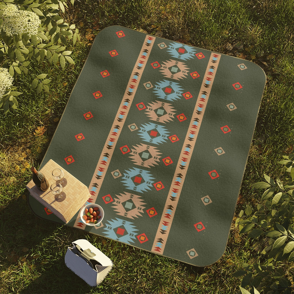 Alpine Canyon Pattern Waterproof Picnic Blanket - Portable Outdoor Blanket for Beach, Park, Camping & Picnics - Lightweight & Durable with Carry Strap - Perfect Gift for Nature Lovers