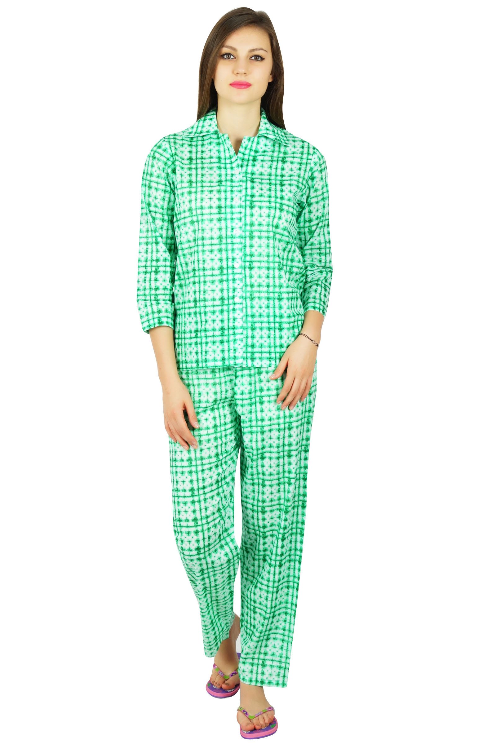 Bimba Women's Cotton Printed Nightshirt & Pajama Set - 2 Piece Sleepwear for Comfortable Nights | Perfect for Lounging, Sleeping & Relaxing at Home