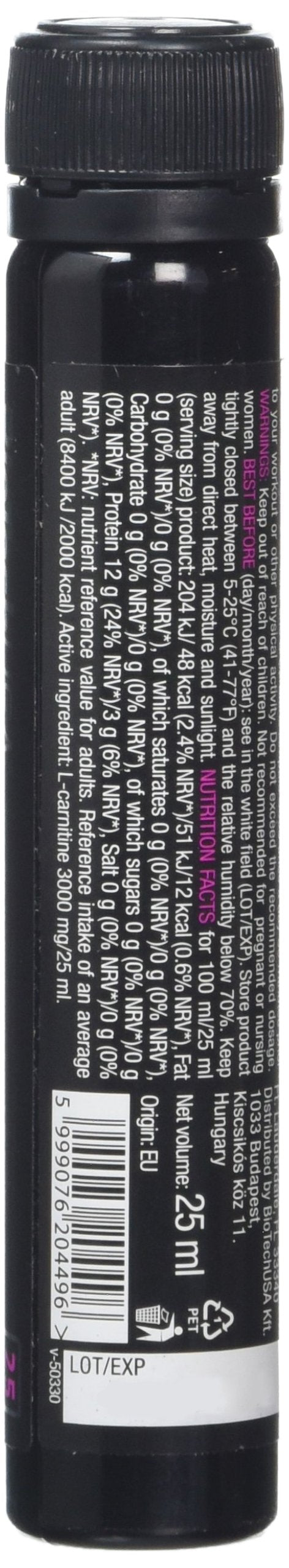 BioTechUSA L Carnitine 3000 Liquid Supplement - Orange Flavor, 20 x 25ml Bottles - Energy Booster for Workout & Weight Loss | Pre-Workout, Post-Workout & Fitness Recovery Drink